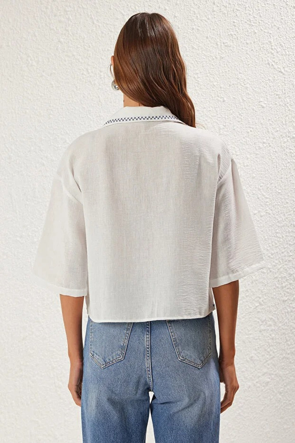 Embroidered Detail Woven Shirt Regular Fit