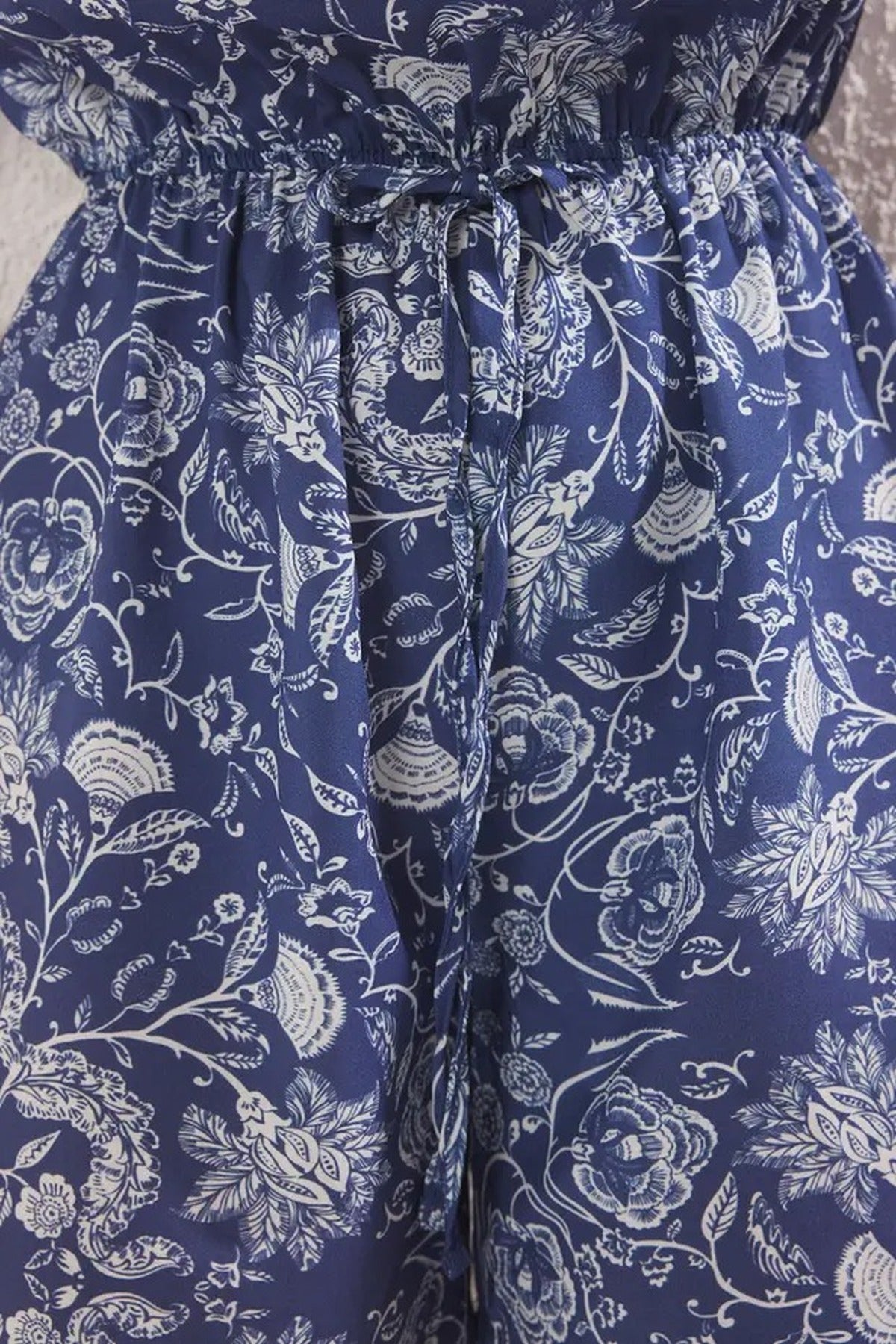 Halter Neck Floral Print Woven Short Jumpsuit