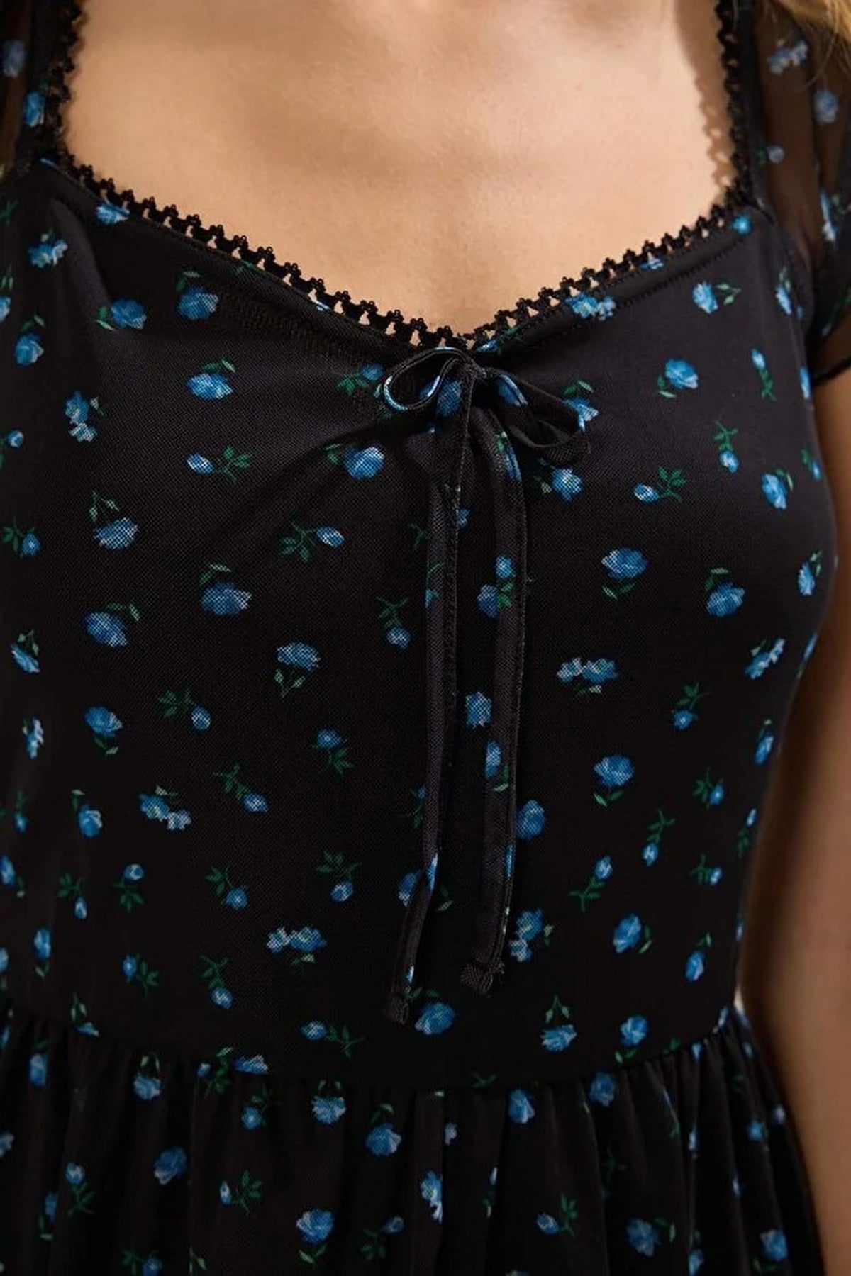 Printed Heart Neckline Shorts Playsuit with Stretch Knit