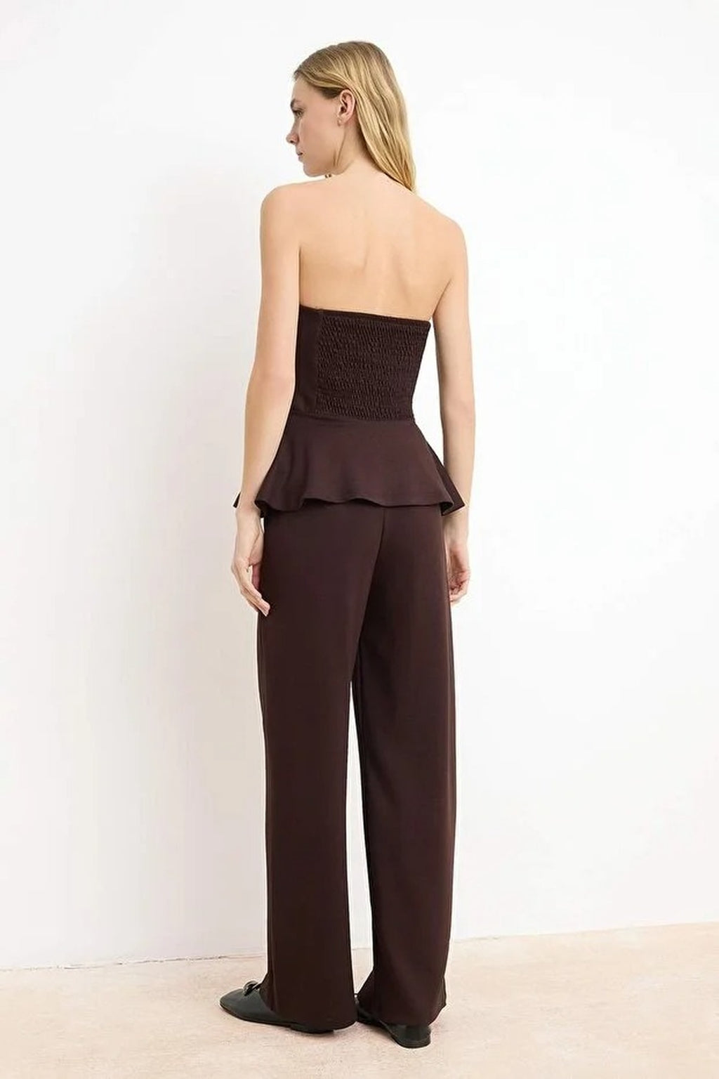 Peplum Sleeveless Wide Leg Soft Touch Co-ord
