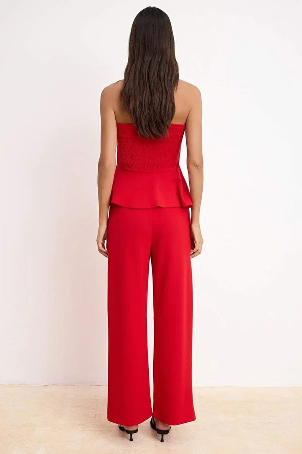 Peplum Sleeveless Wide Leg Soft Touch Co-ord
