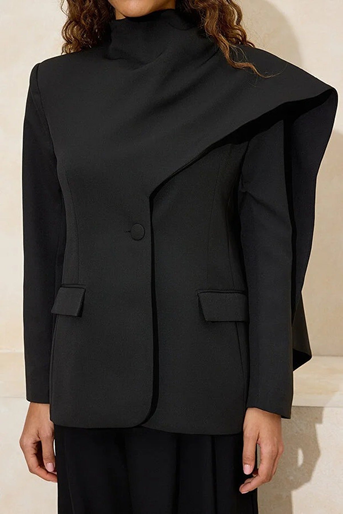 Shawl Collar Regular Fit Woven Lined Padded Blazer Jacket