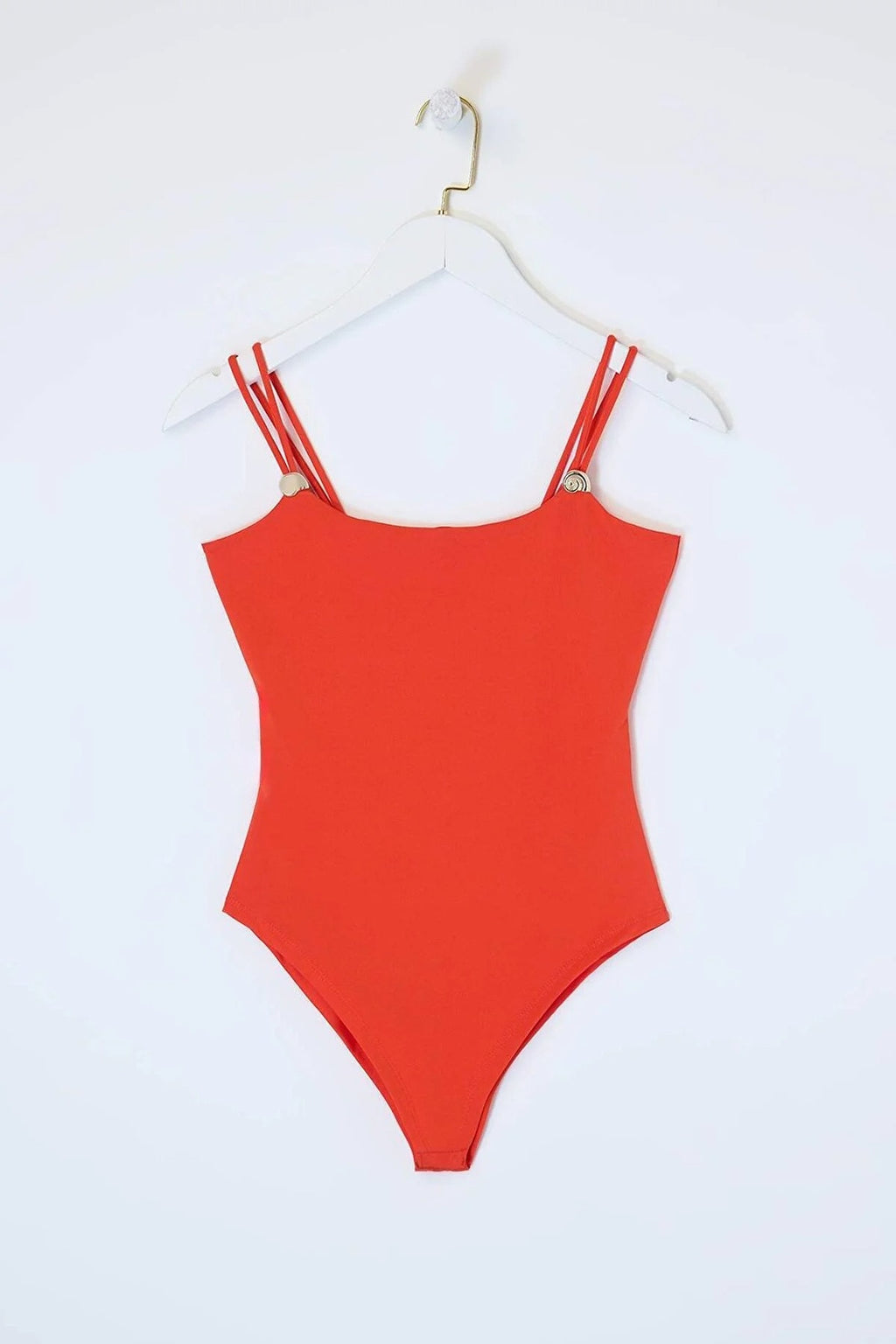 Fitted Sleeveless Bodysuit with Accessory Details and Snap Closure