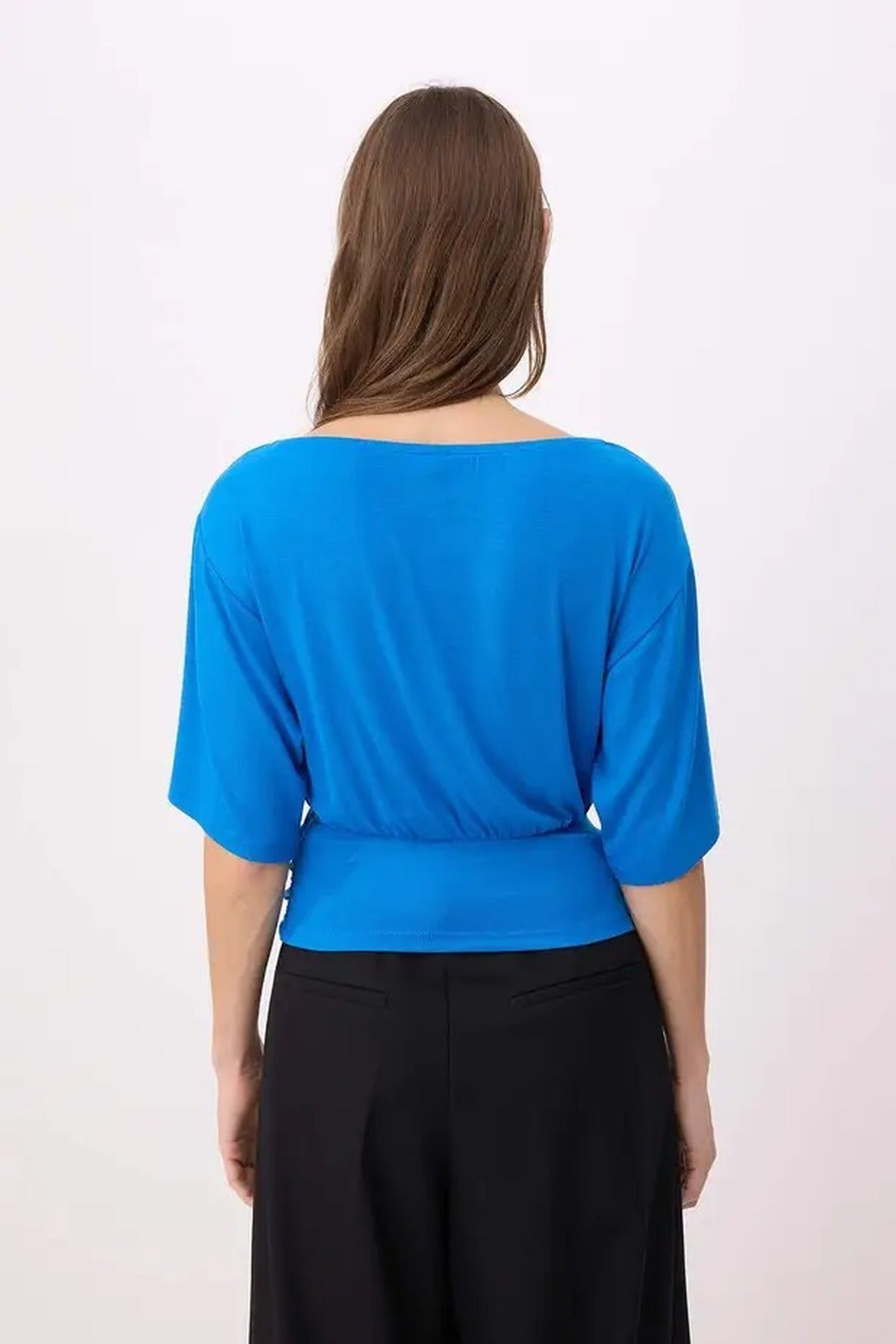 Asymmetric Neck Regular Fit Soft Touch Knit Blouse