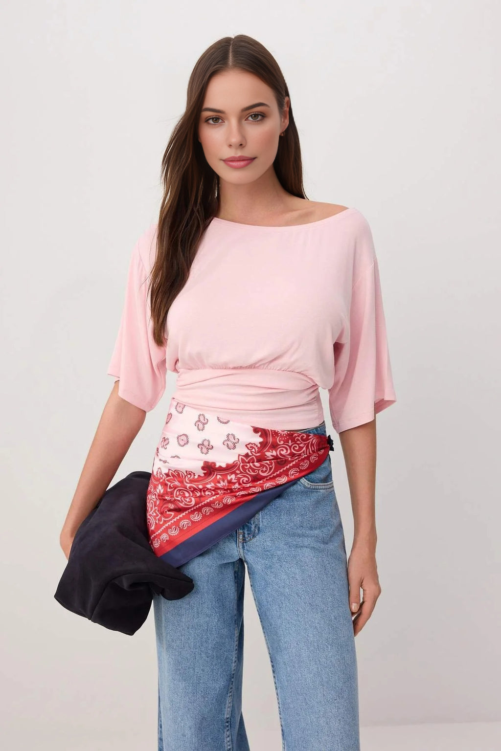Asymmetric Neck Regular Fit Soft Touch Knit Blouse