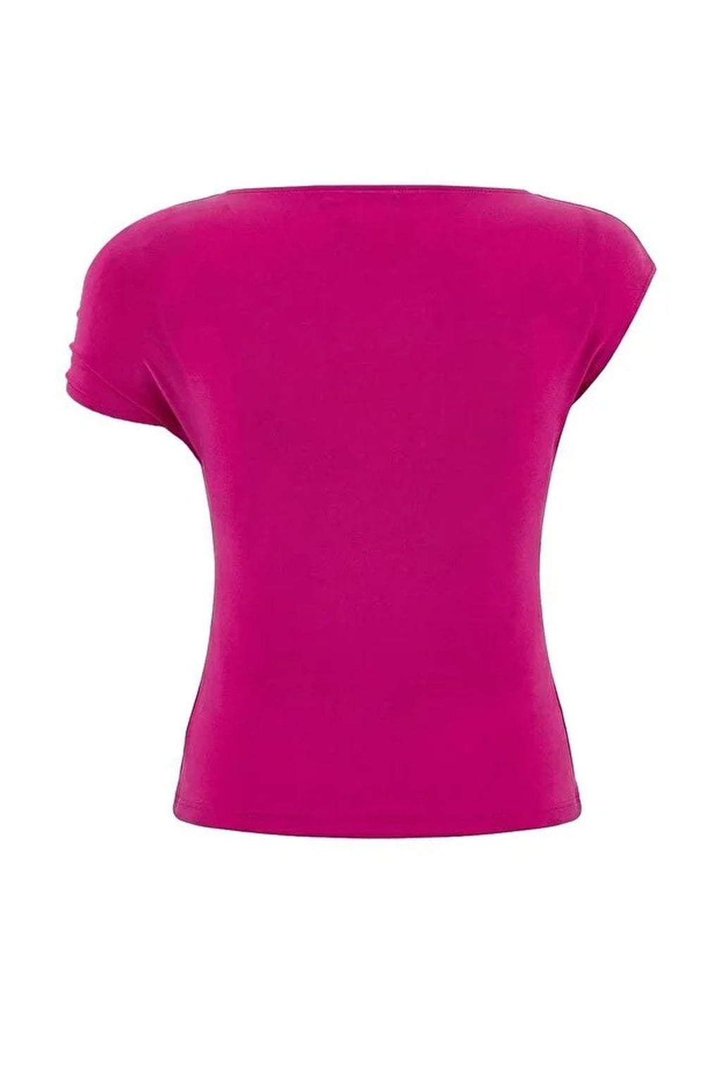Fitted Asymmetrical Neckline Blouse with Accessory Detail Knit