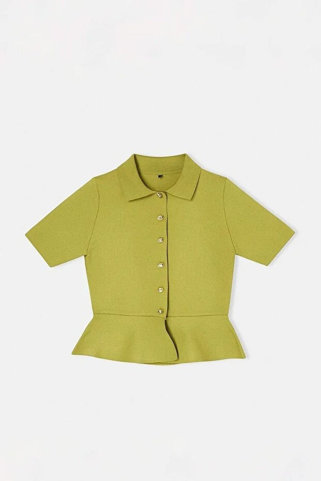 Fitted Waist Button Detail Blouse