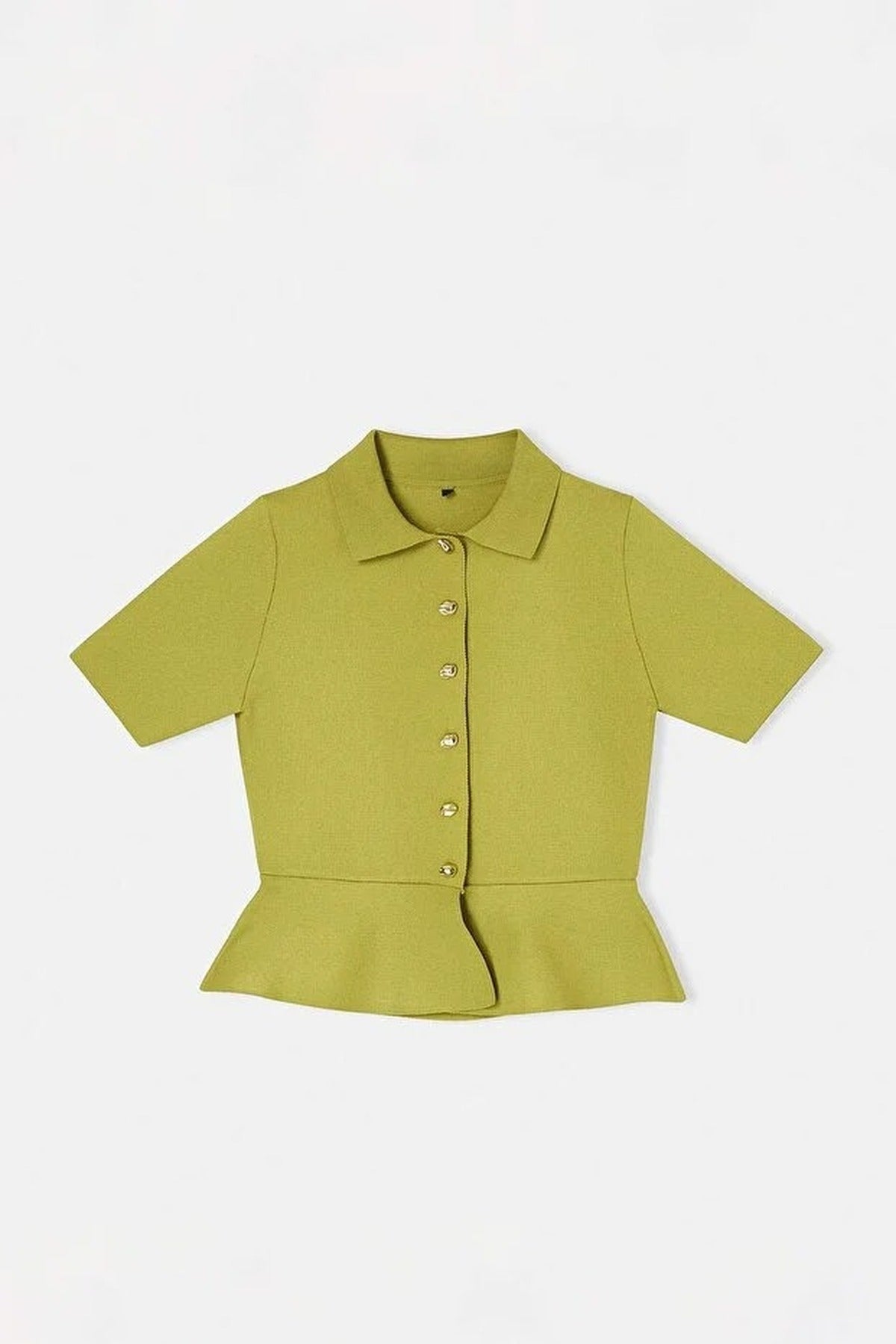 Fitted Waist Button Detail Blouse