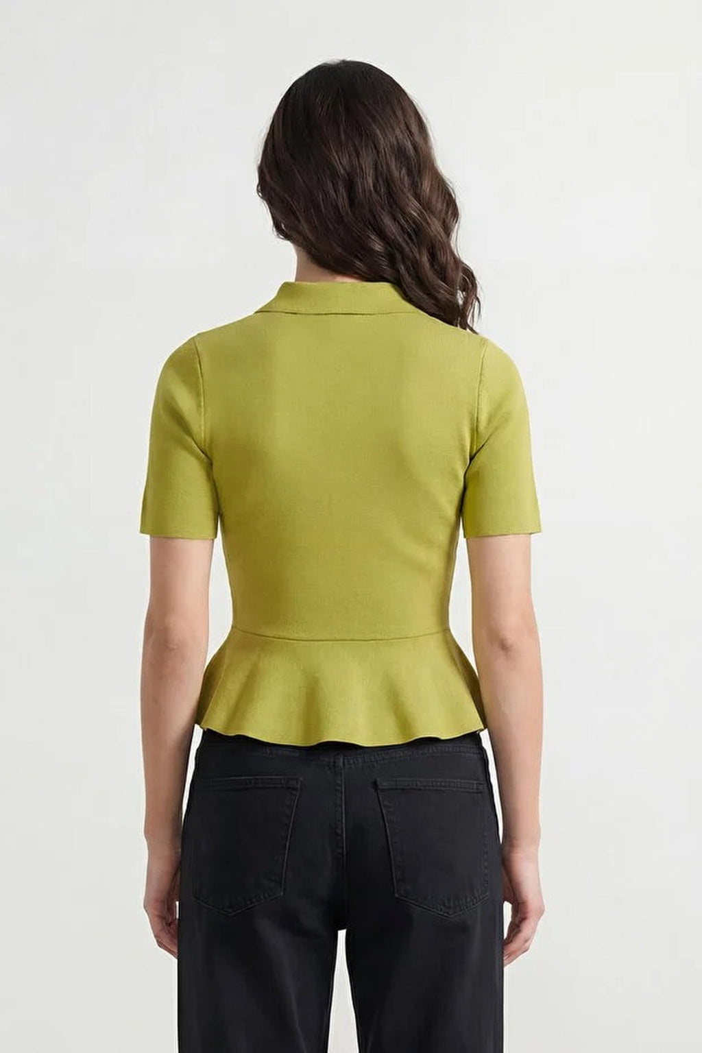 Fitted Waist Button Detail Blouse