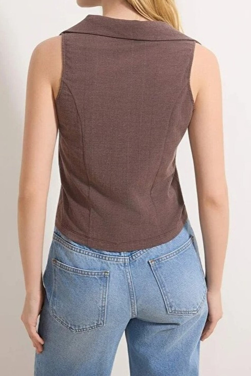 Fitted Shirt Collar Buttoned Jacquard Knit Blouse
