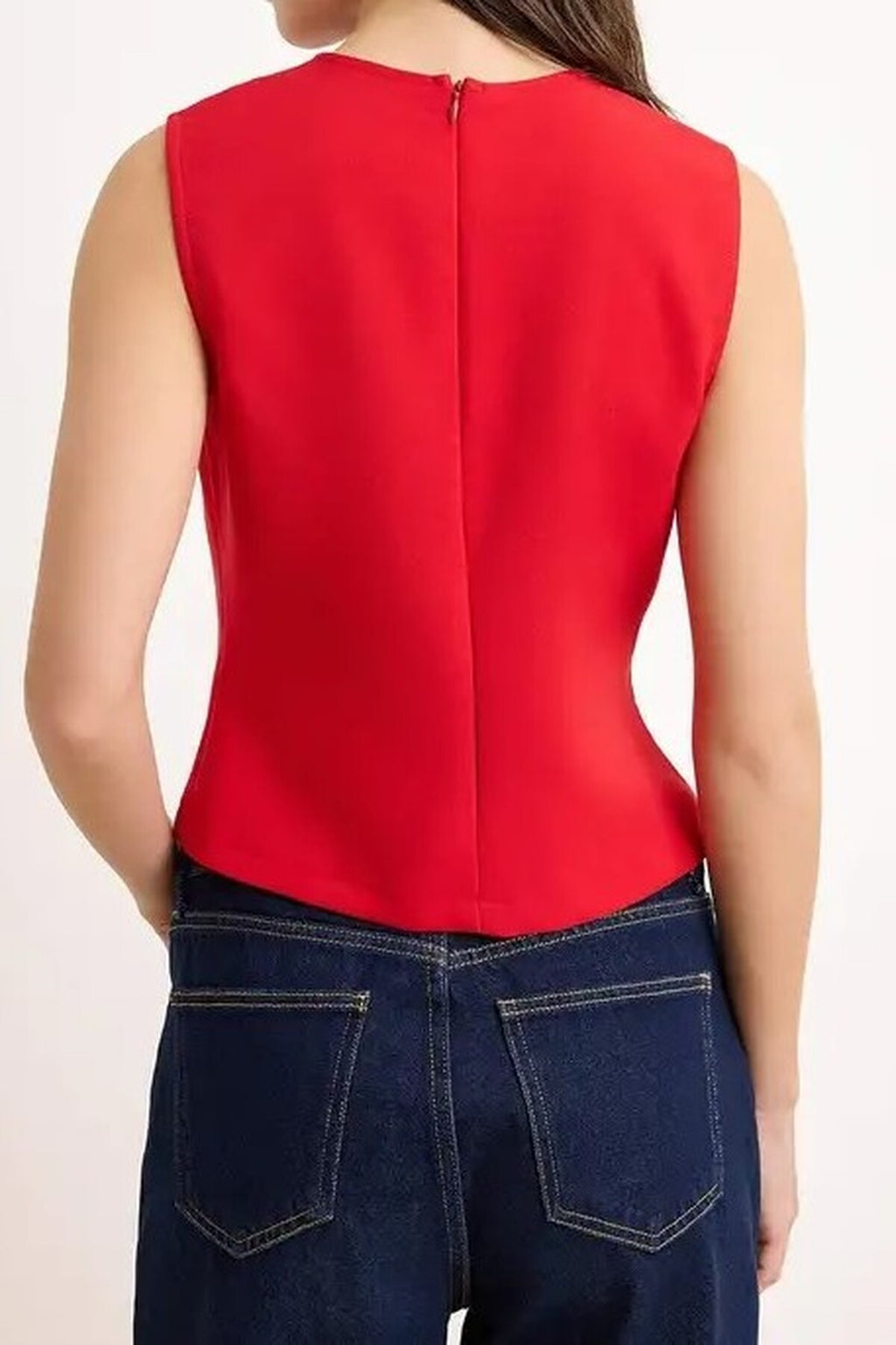 Front Stitched Woven Blouse with Button Detail
