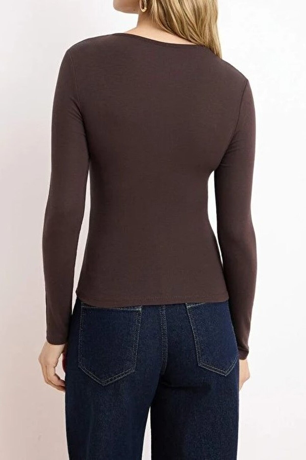 Regular V-Neck Short Sleeved Soft Knitted Blouse