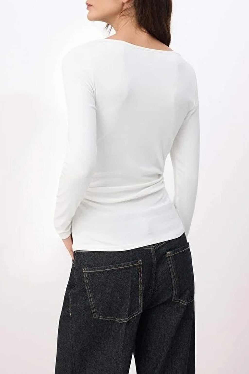 Regular Cowl Neck Long Sleeved Soft Knit Blouse