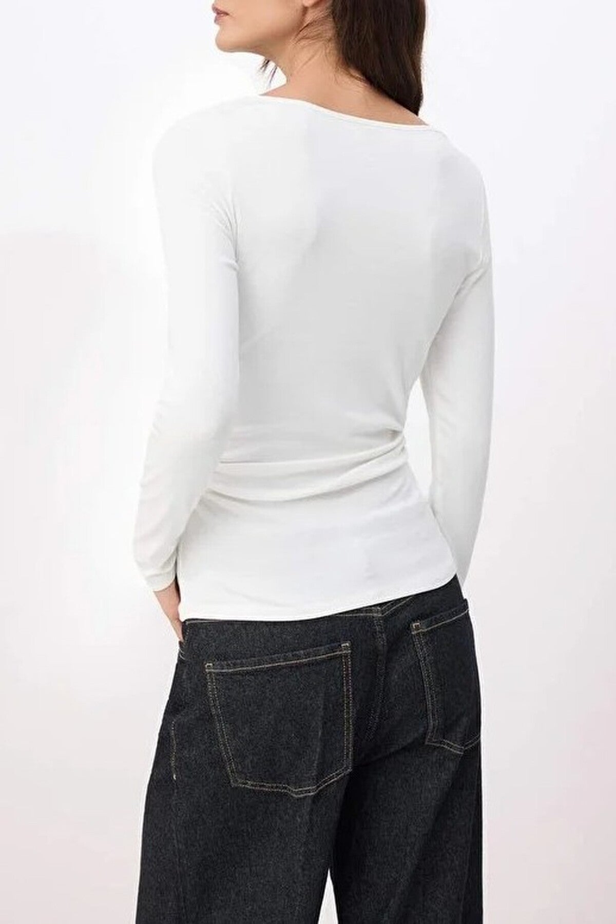 Regular Cowl Neck Long Sleeved Soft Knit Blouse