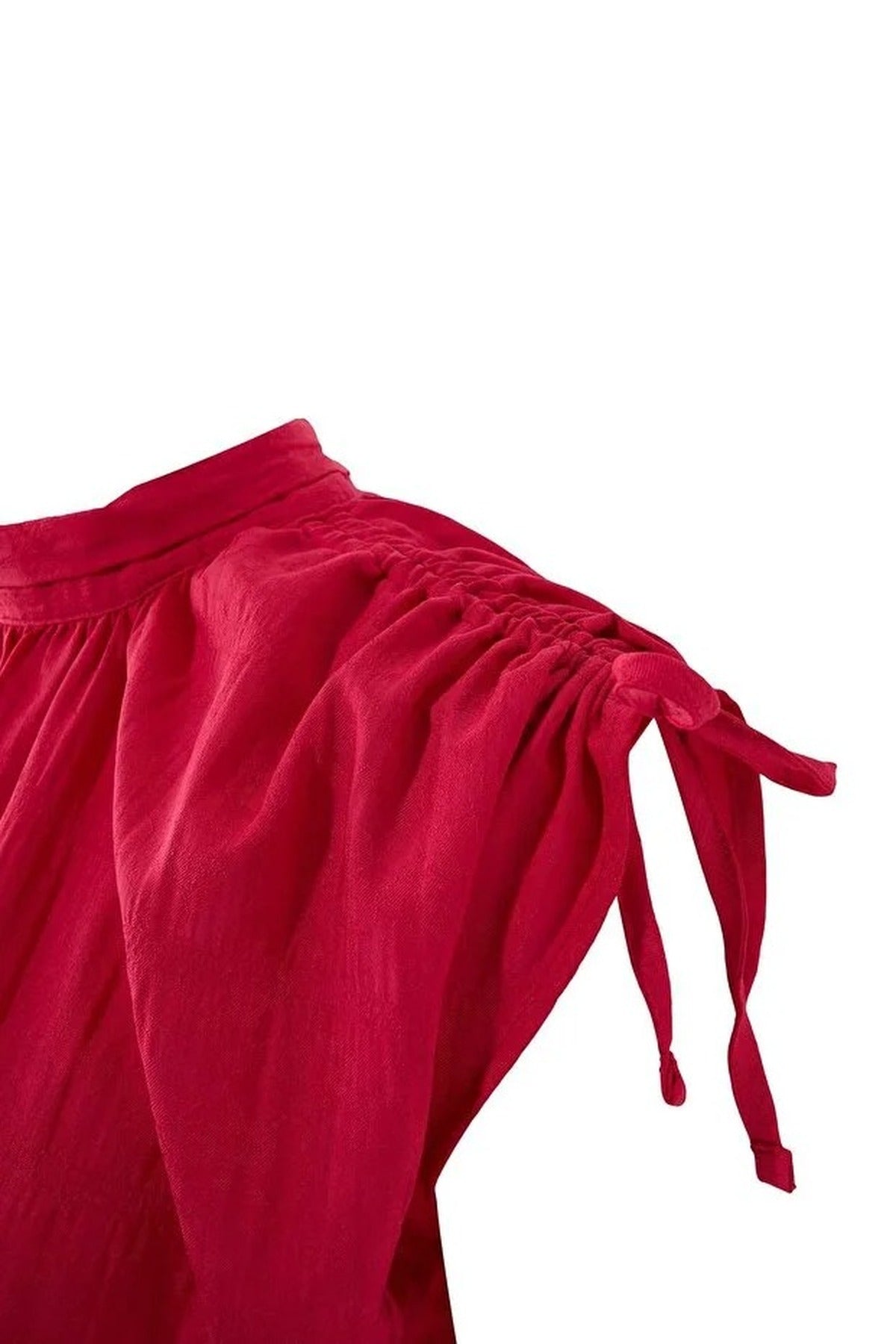 Mini Woven Dress with Balloon Skirt Detail