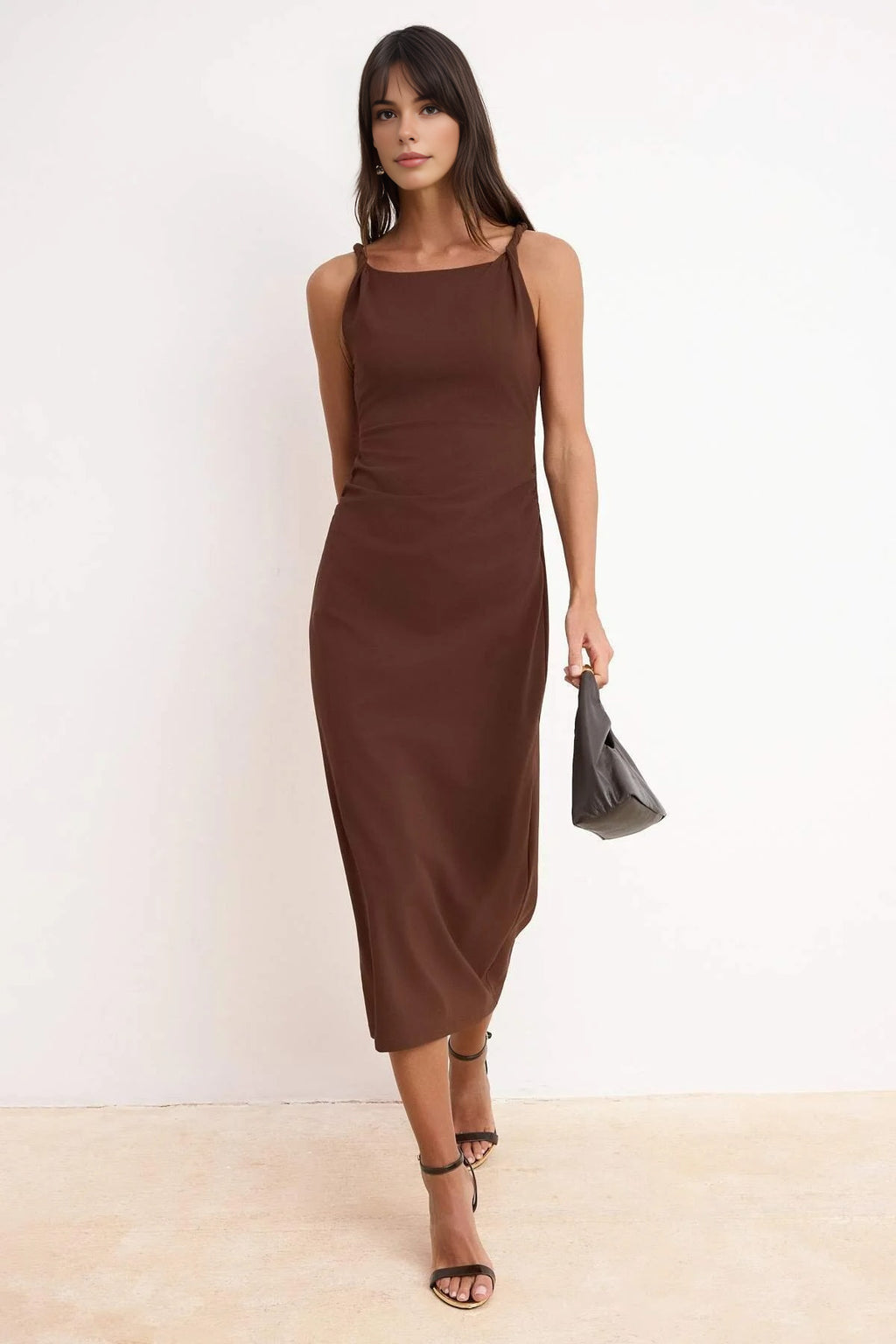 Bodycon Square Neck Sleeveless Knit Dress