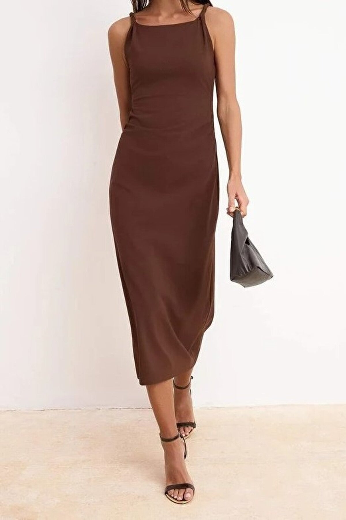 Bodycon Square Neck Sleeveless Knit Dress