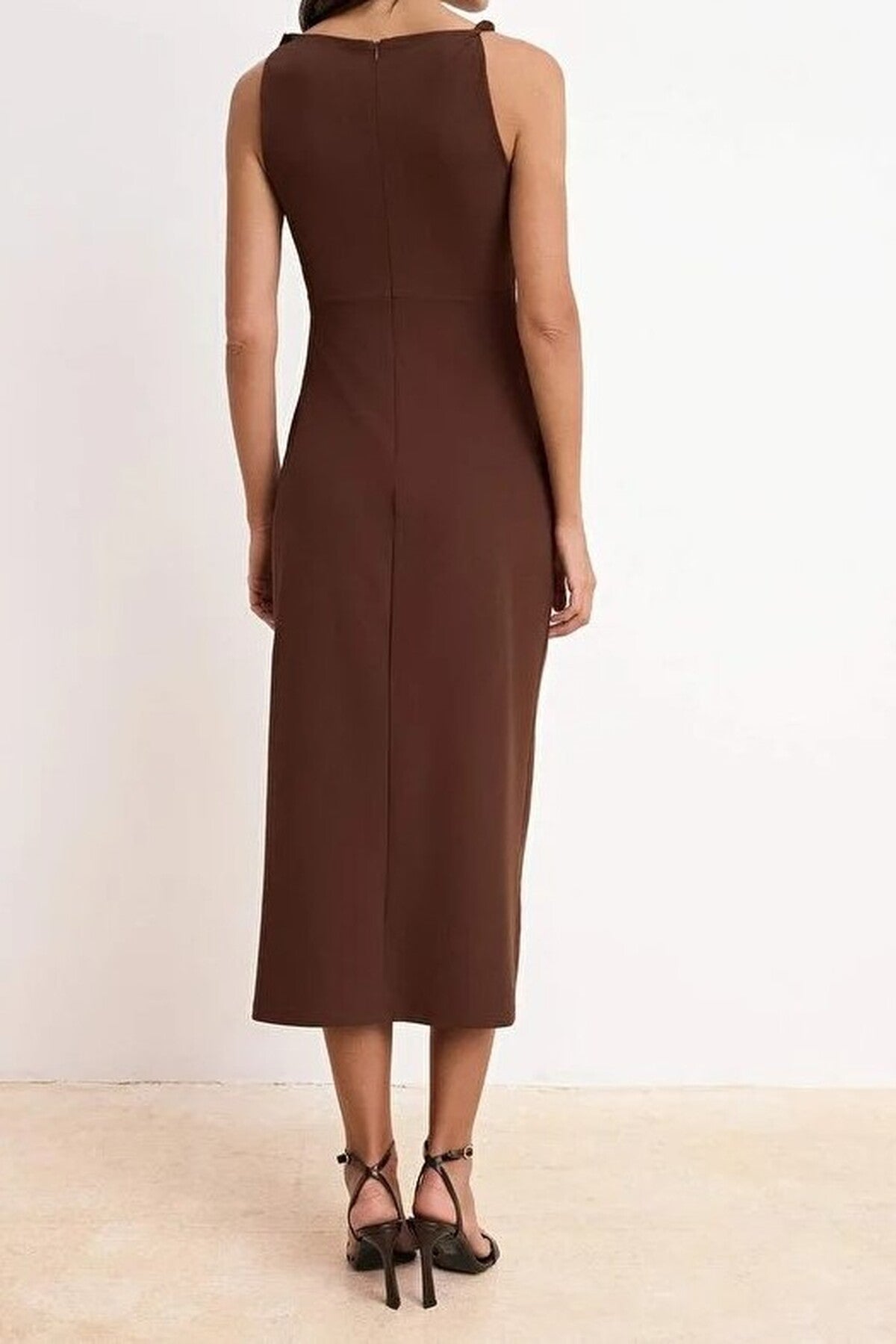 Bodycon Square Neck Sleeveless Knit Dress