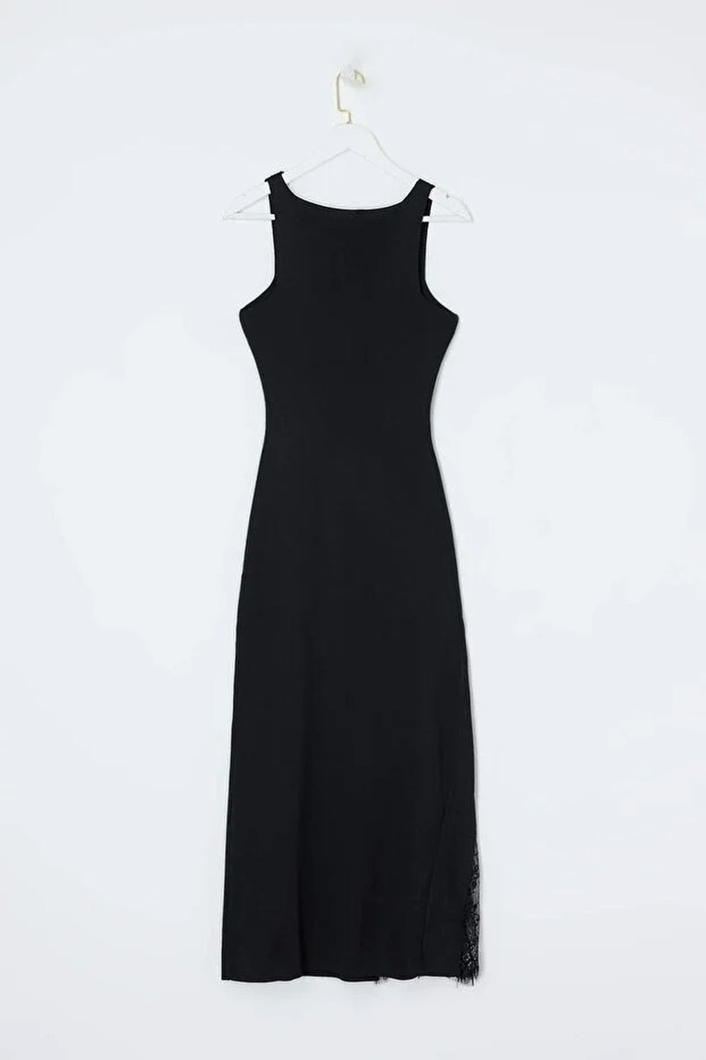 Plain Maxi Crew Neck Maxi Body-Hugging Lace Detail Knit Dress