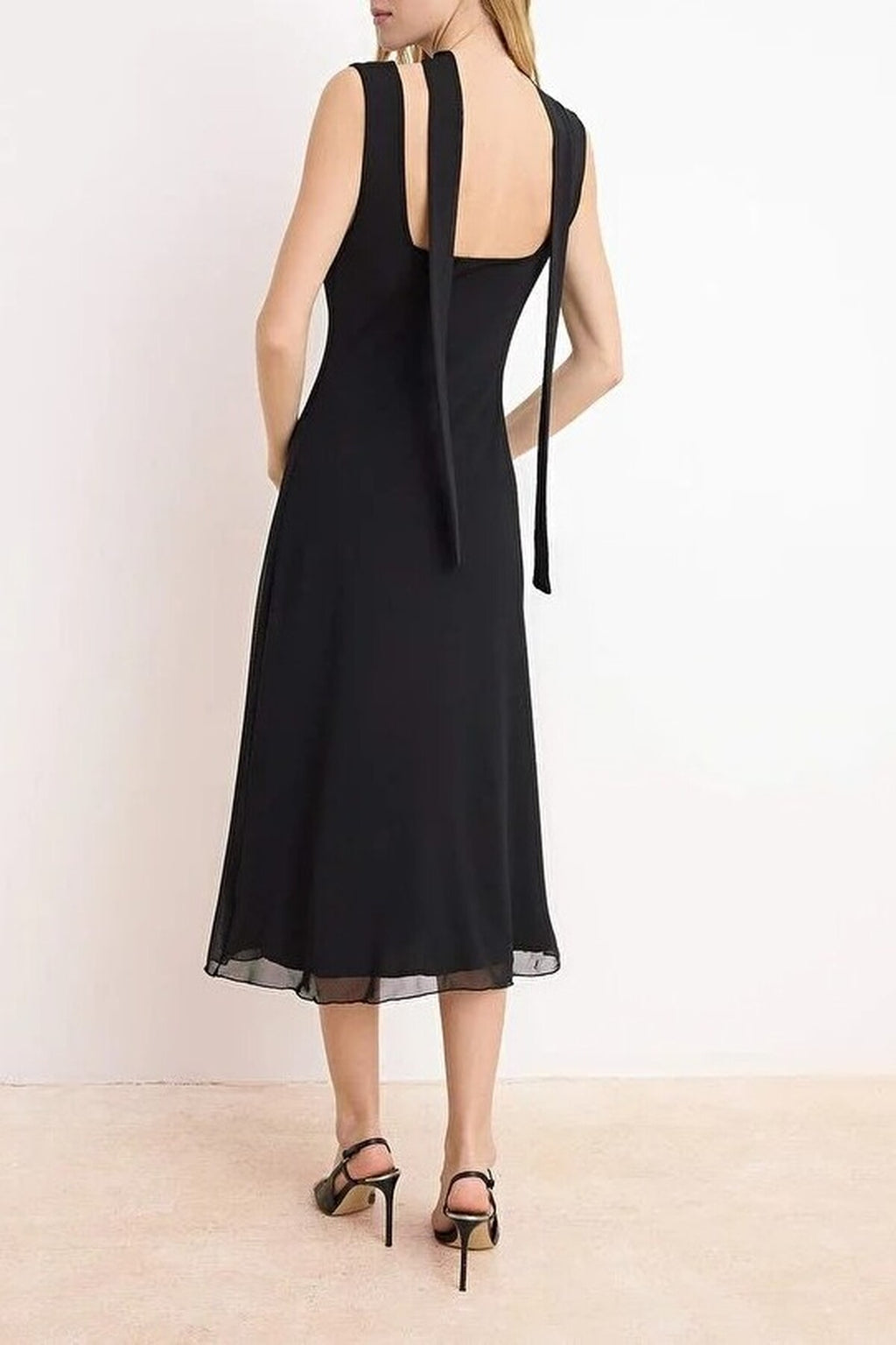A-Line Sleeveless Ruched Maxi Tulle Knit Dress