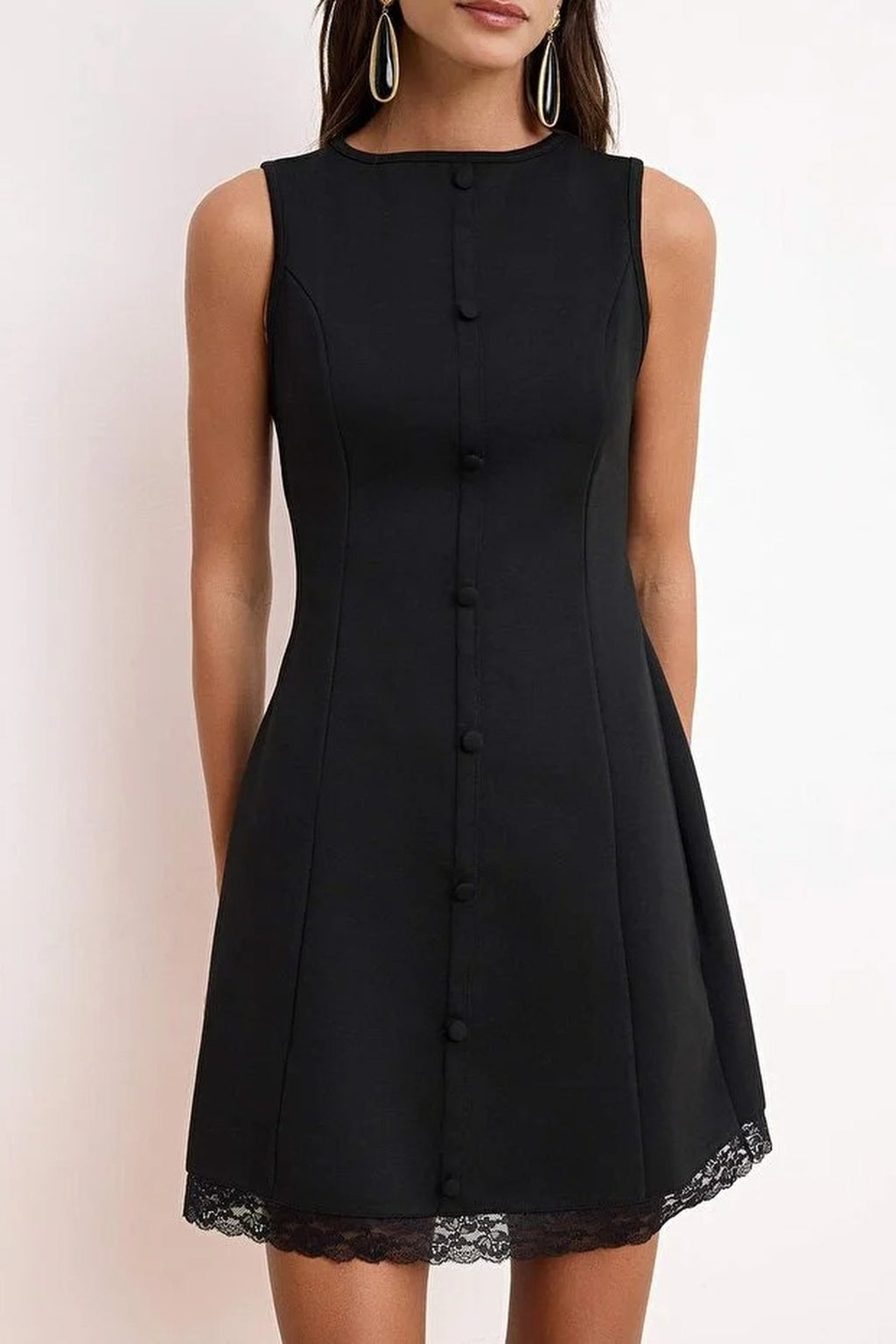 Boat Neck Mini Knit Dress