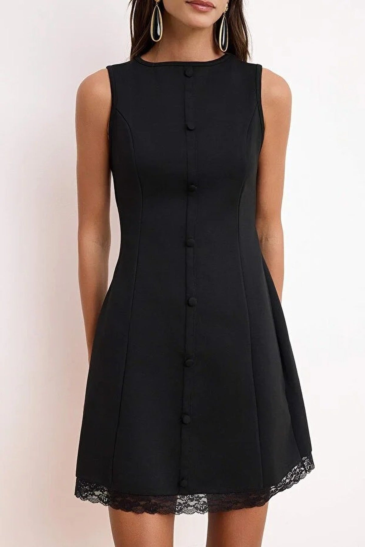 Boat Neck Mini Knit Dress