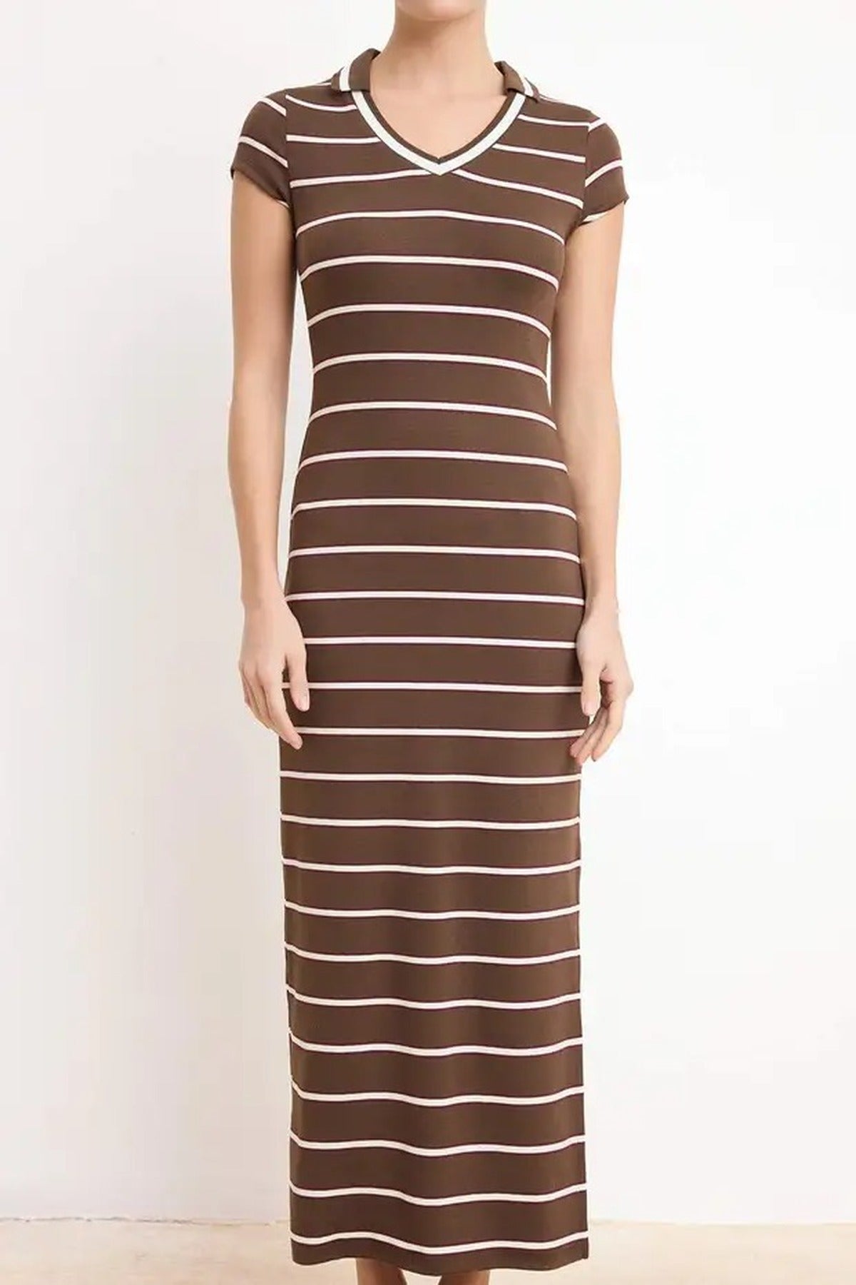 Bodycon V-Neck Maxi Dress