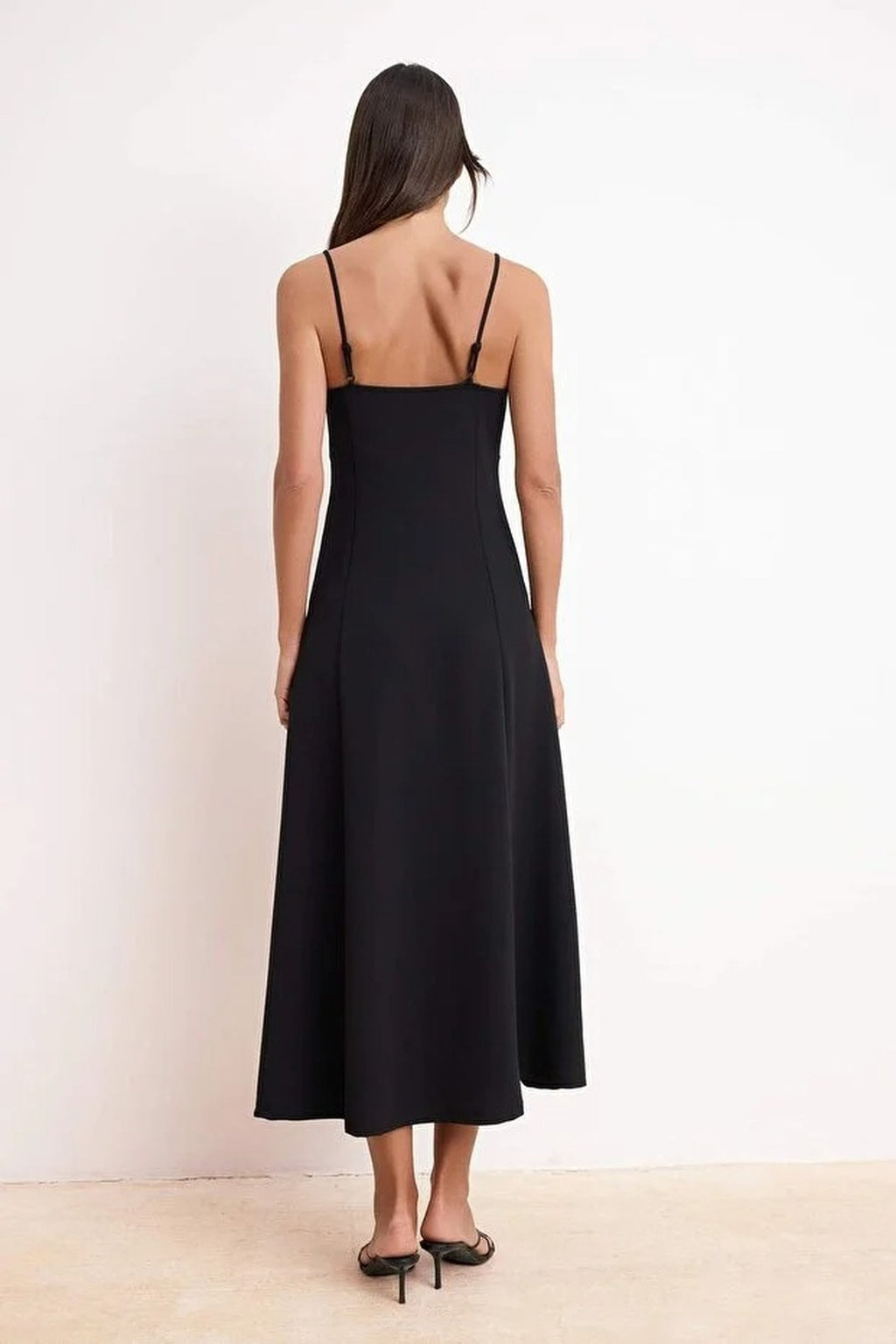 Heart Neck Maxi Scuba Crepe Knit Dress