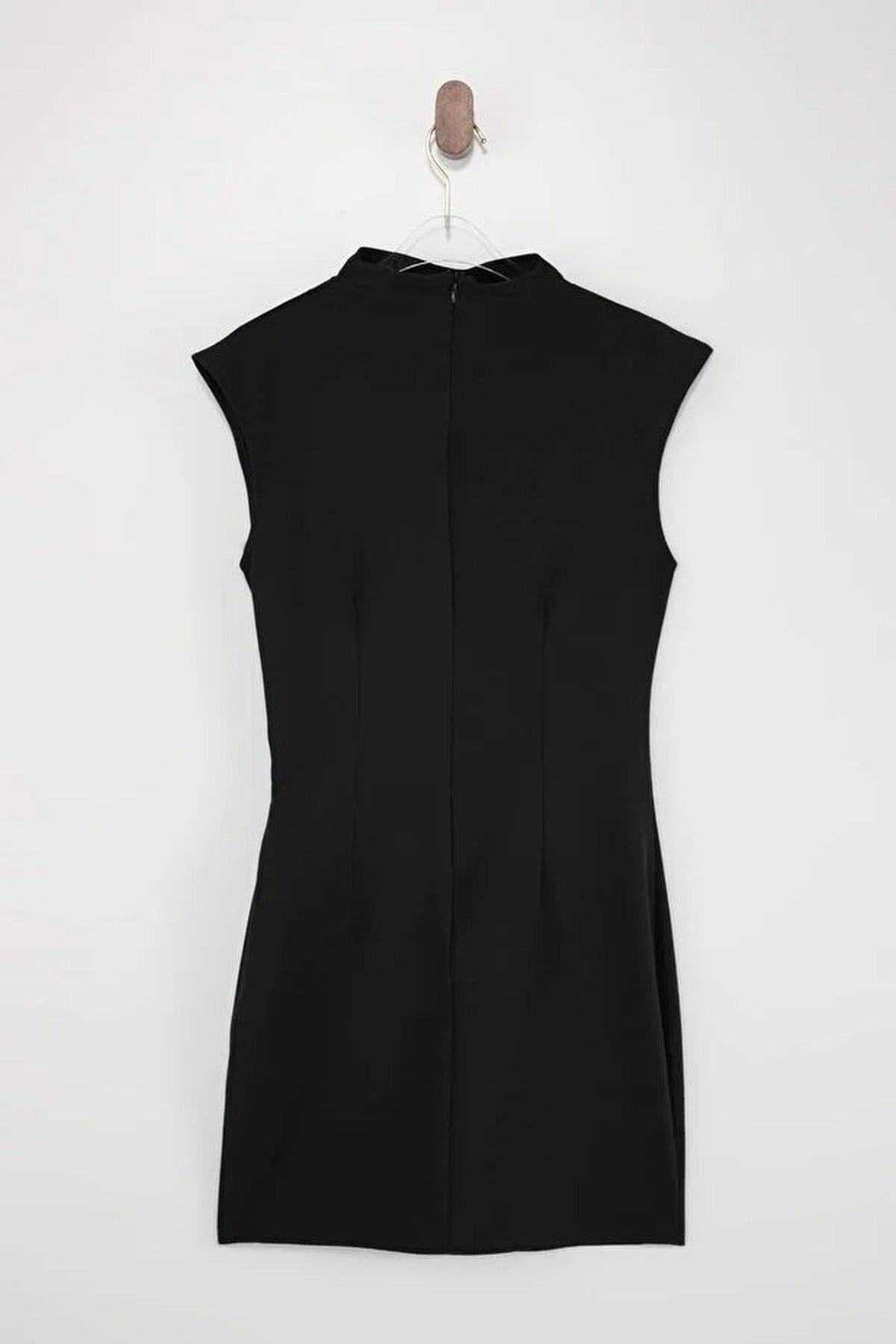 High Neck Mini Stretchy Woven Dress