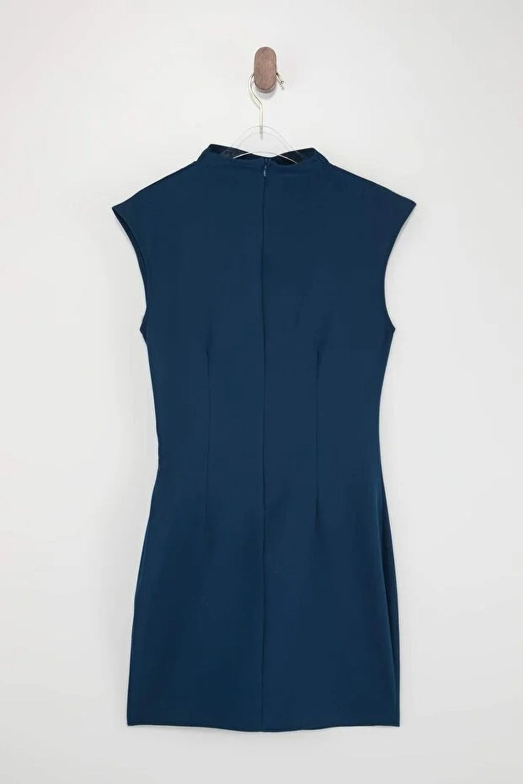 High Neck Mini Stretchy Woven Dress
