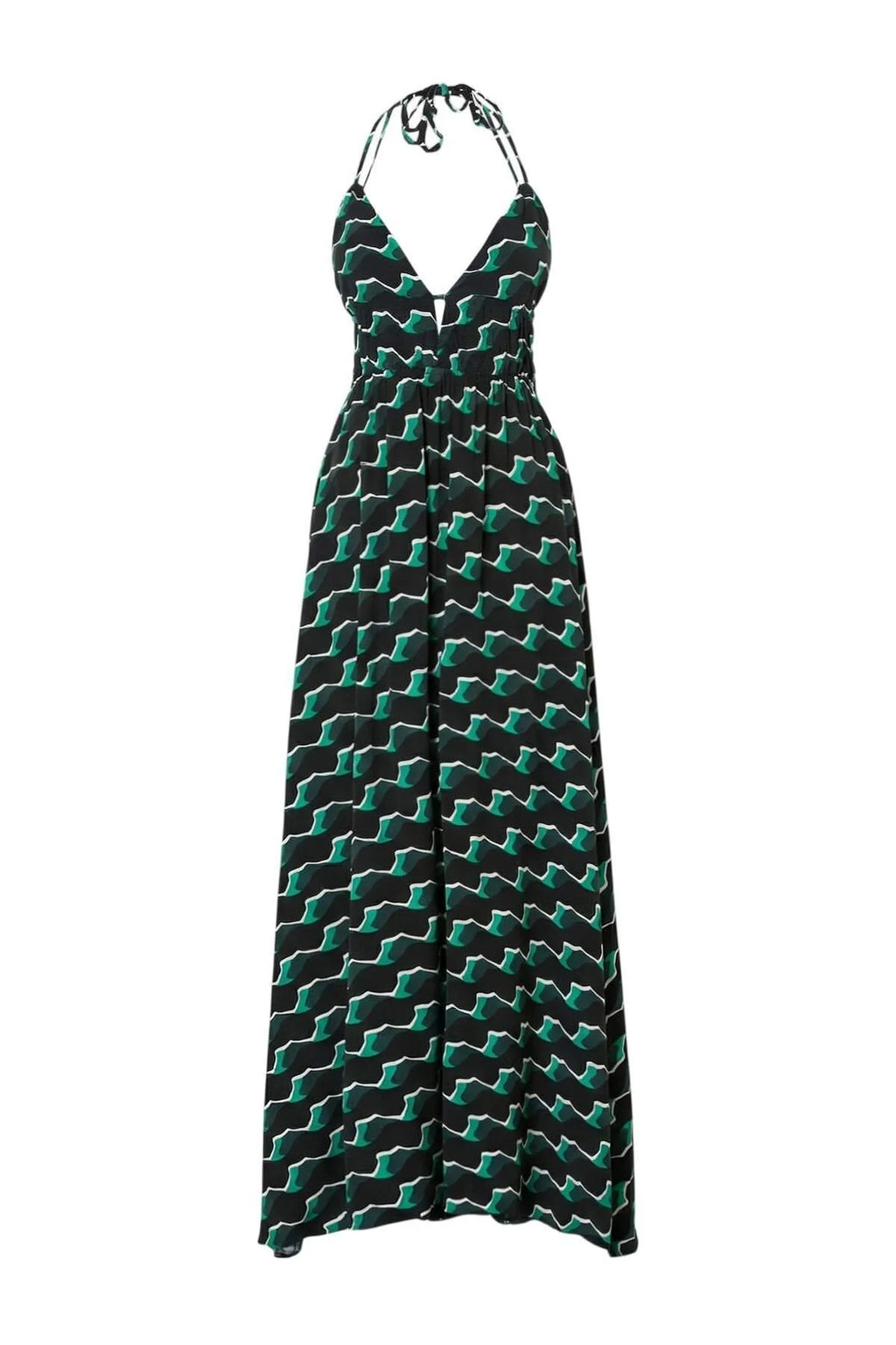 Geometric Pattern Midi Woven Dress