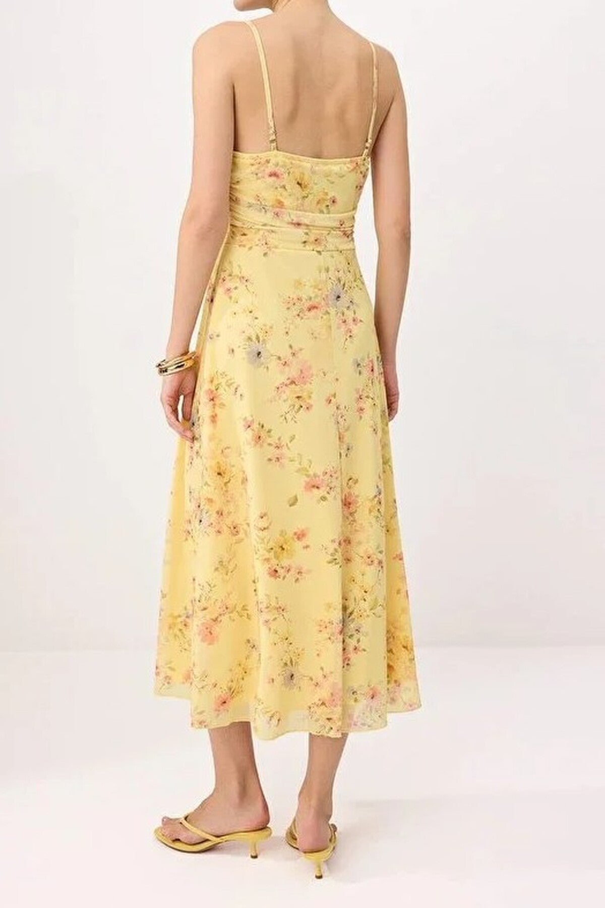 A-Line Pool Neck Thin Strap Tulle Knit Dress
