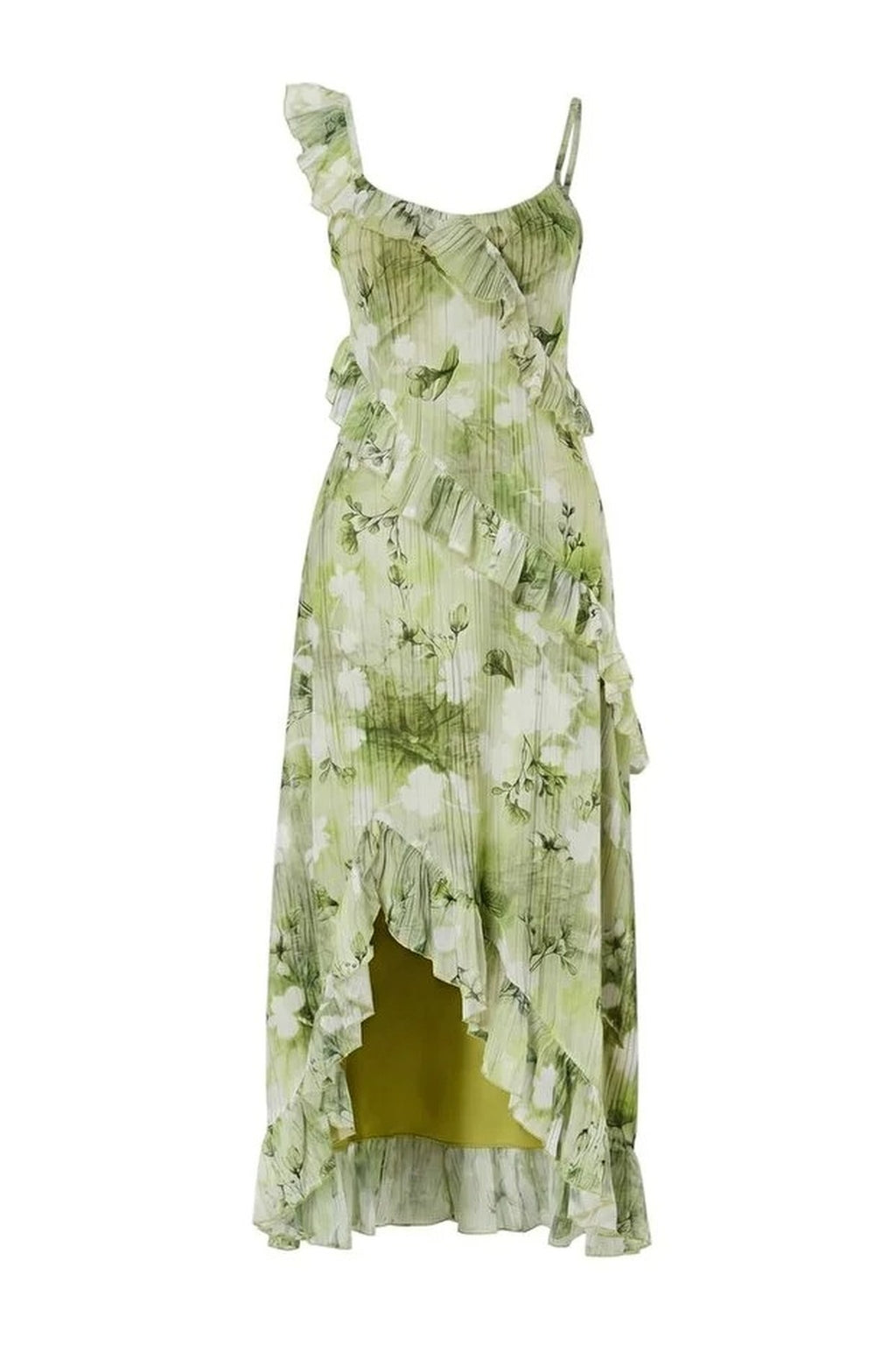 Pool Neck Thin Strap Sleeveless Tulle Knit Dress