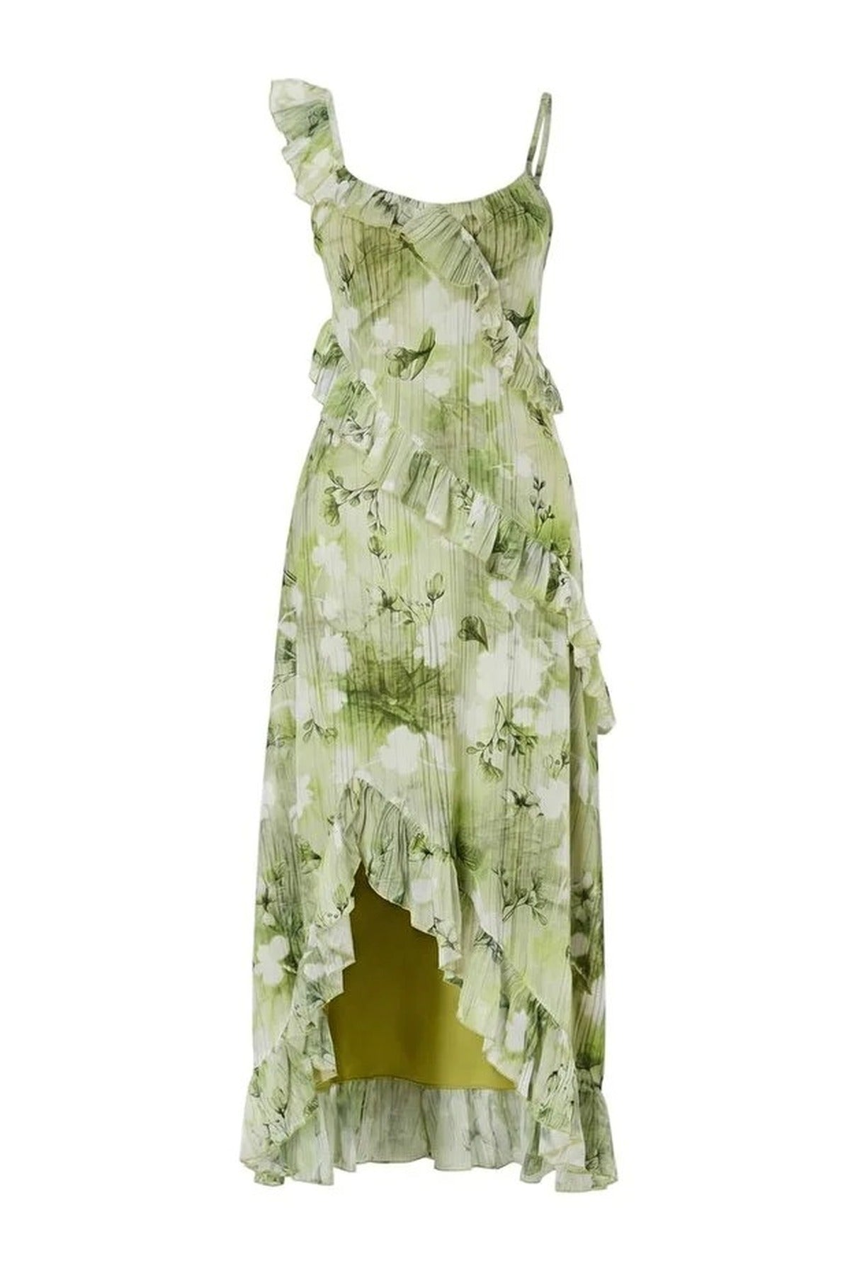 Pool Neck Thin Strap Sleeveless Tulle Knit Dress