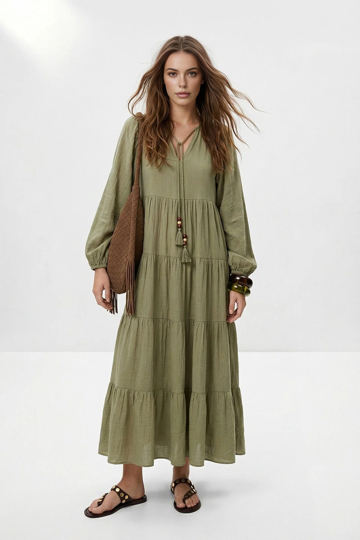 Relaxed Fit Maxi Woven Dress