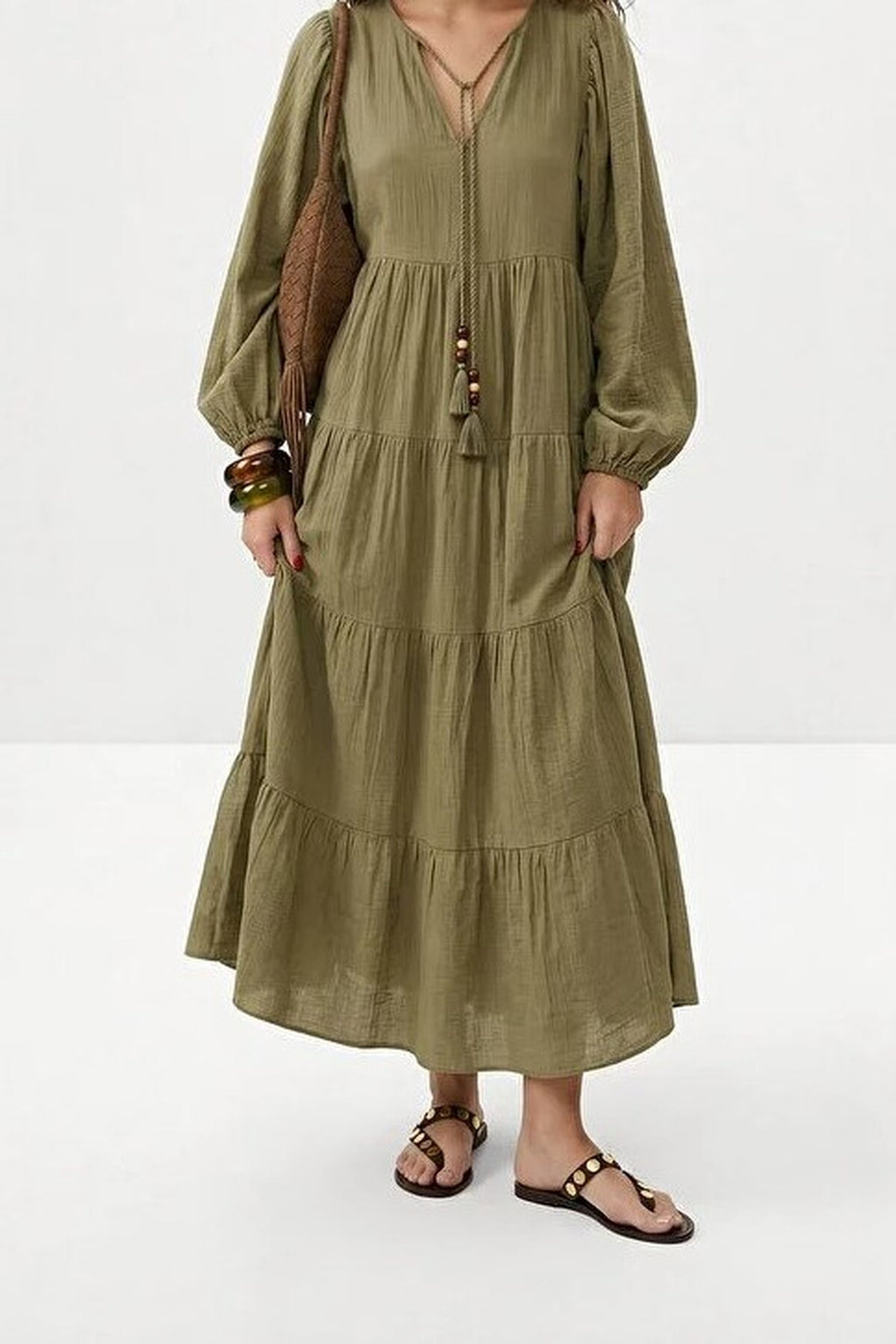 Relaxed Fit Maxi Woven Dress
