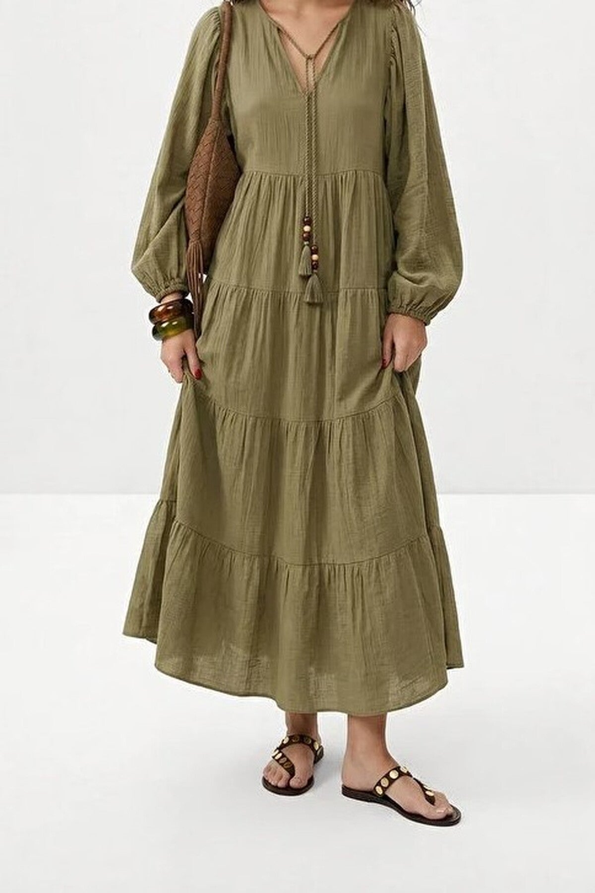 Relaxed Fit Maxi Woven Dress