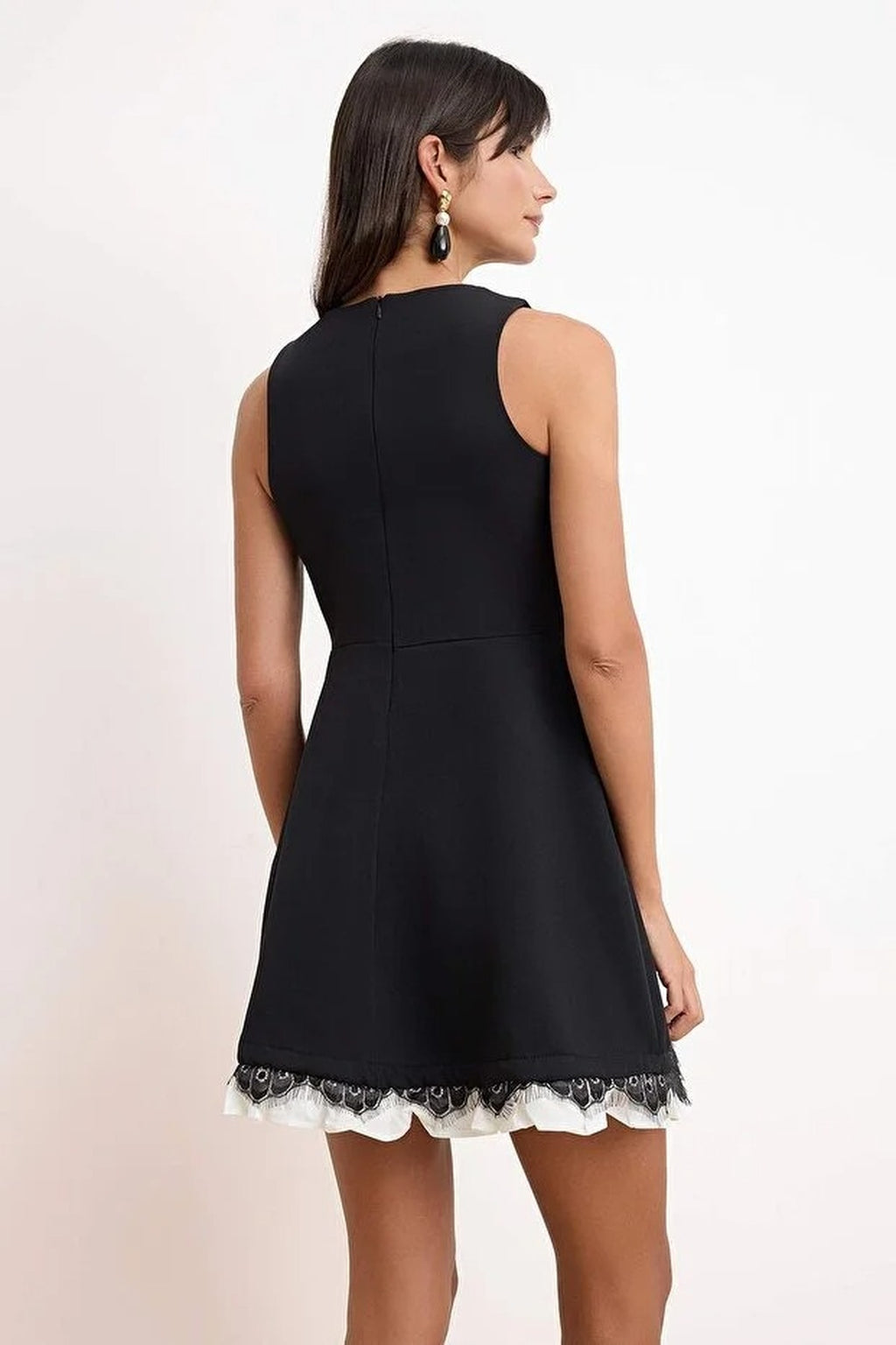Lace Detail Mini Woven Dress