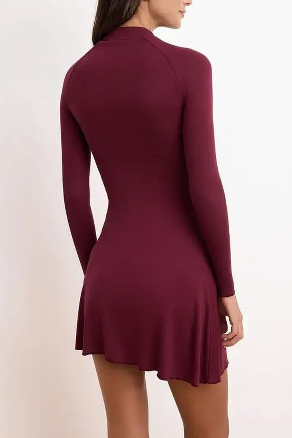 Long-Sleeved Mini Soft Knit Dress