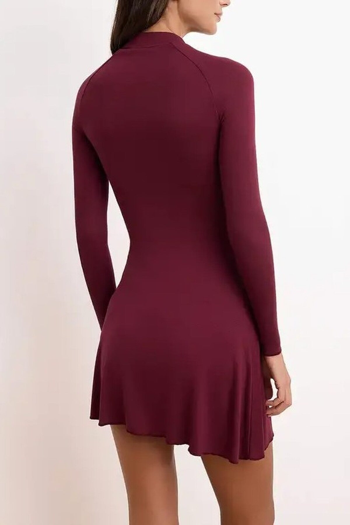 Long-Sleeved Mini Soft Knit Dress