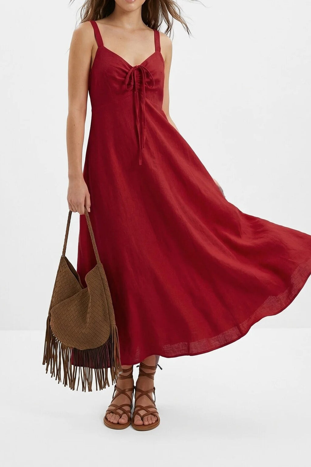 Linen-Look Woven Dress