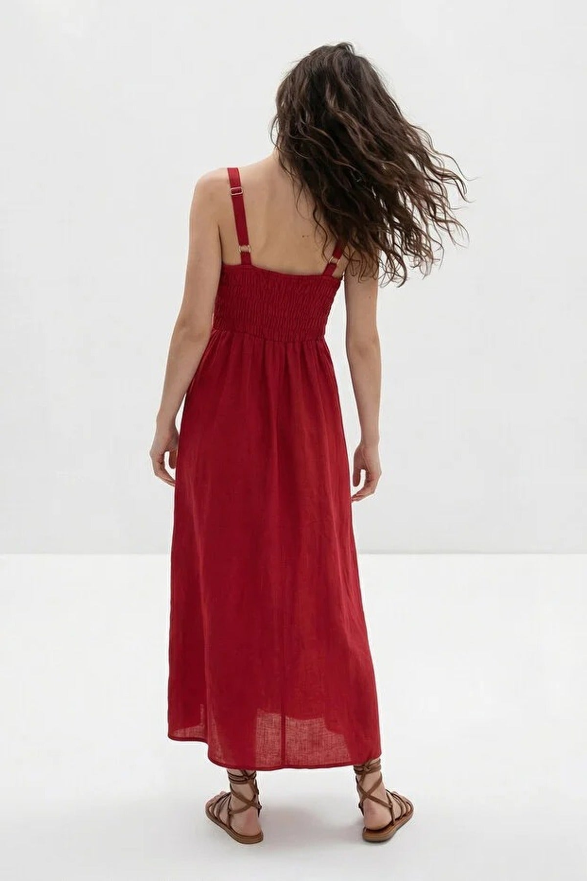Linen-Look Woven Dress