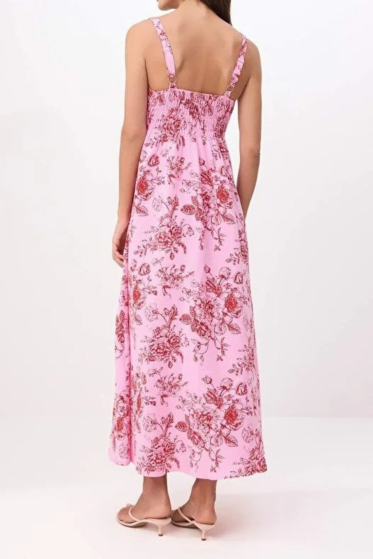 Floral Linen-Look Woven Dress