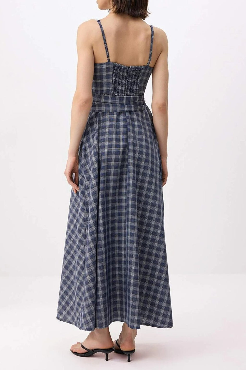 Checkered Midi Woven Dress