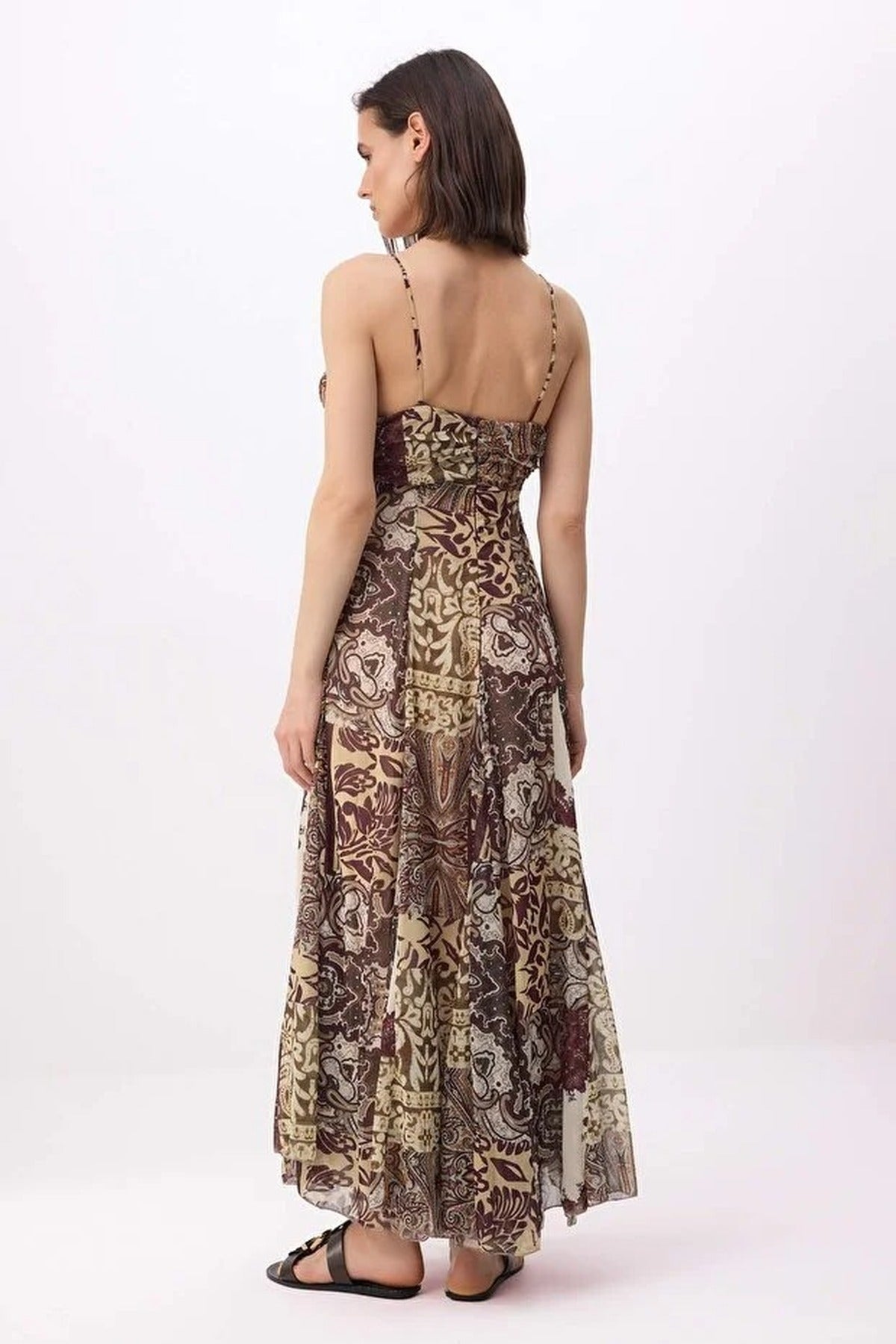 Abstract Pattern Maxi Woven Dress