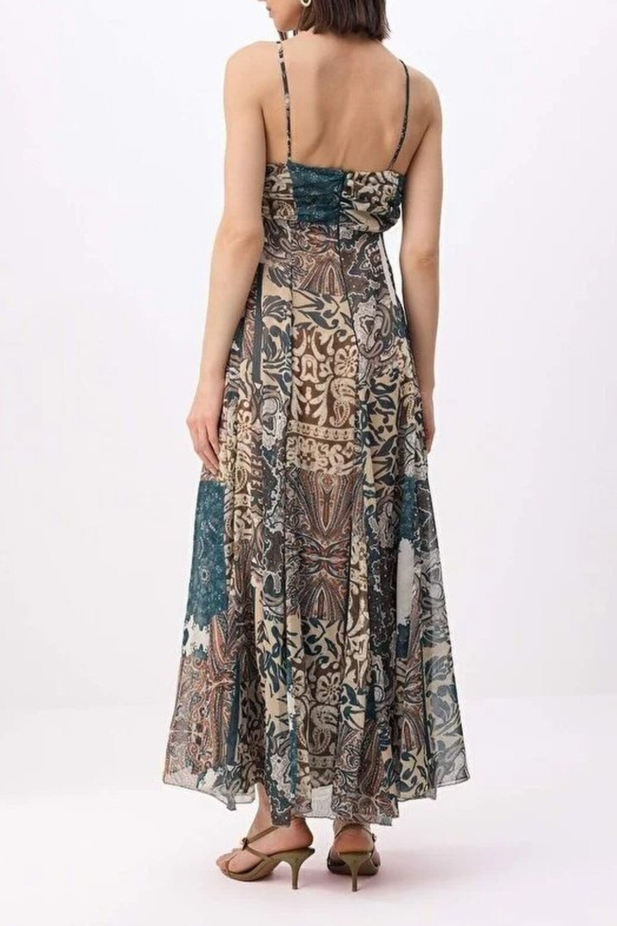 Shawl Pattern Maxi Woven Dress