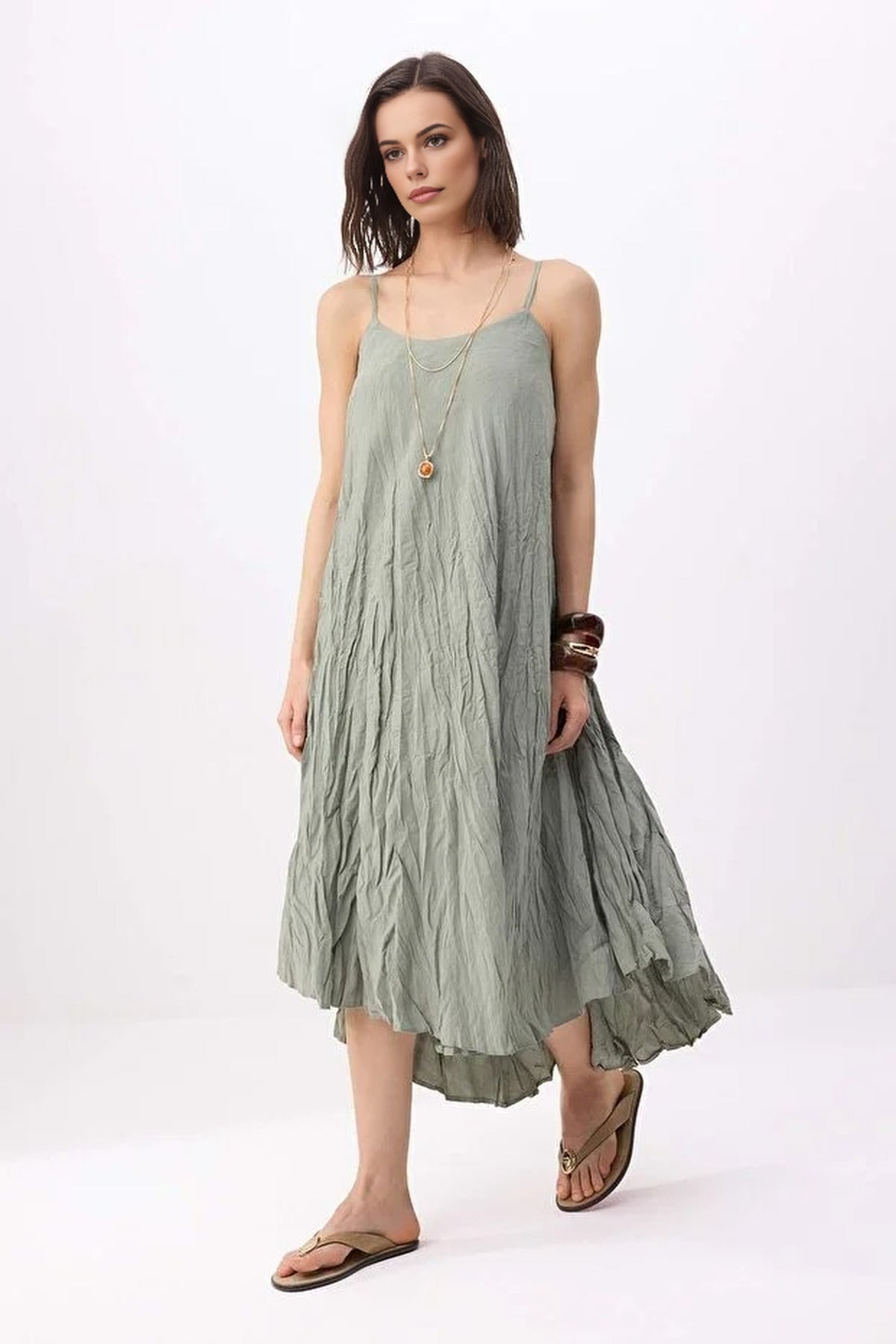 Crinkle Maxi Woven Dress