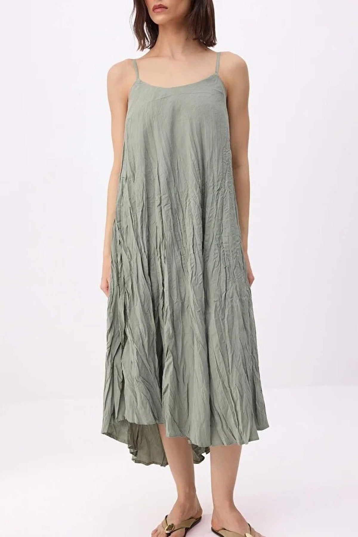 Crinkle Maxi Woven Dress