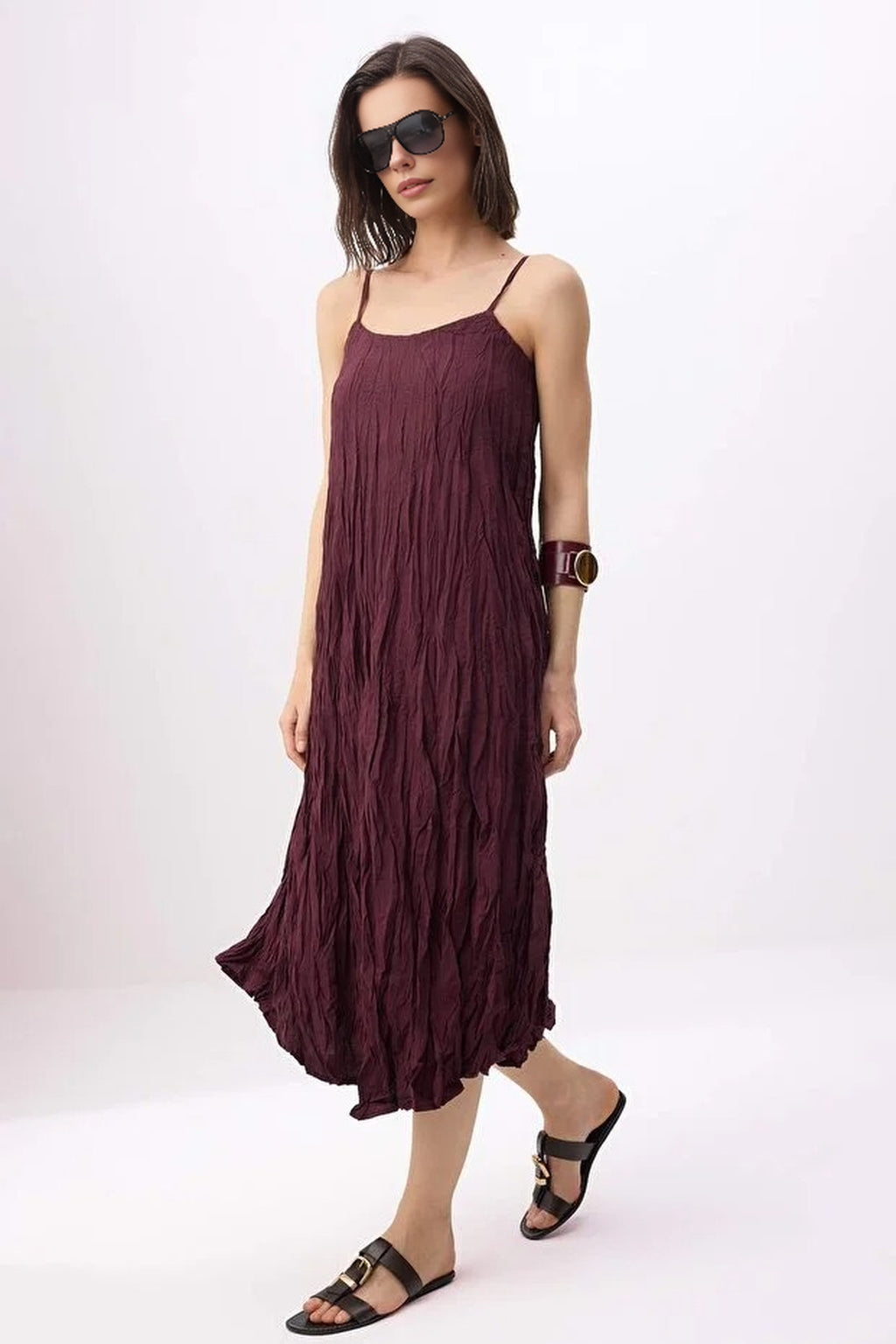 Crinkle Maxi Woven Dress