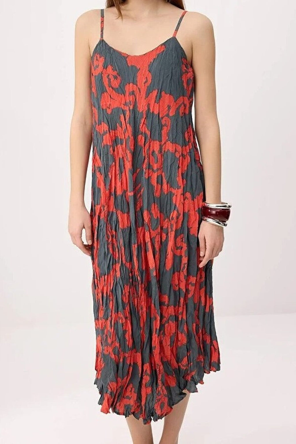 Strappy Floral Print Midi Dress